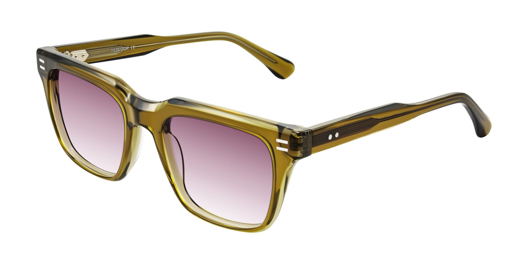 Angle of Bliss in Olive Brown with Wine Gradient Lenses