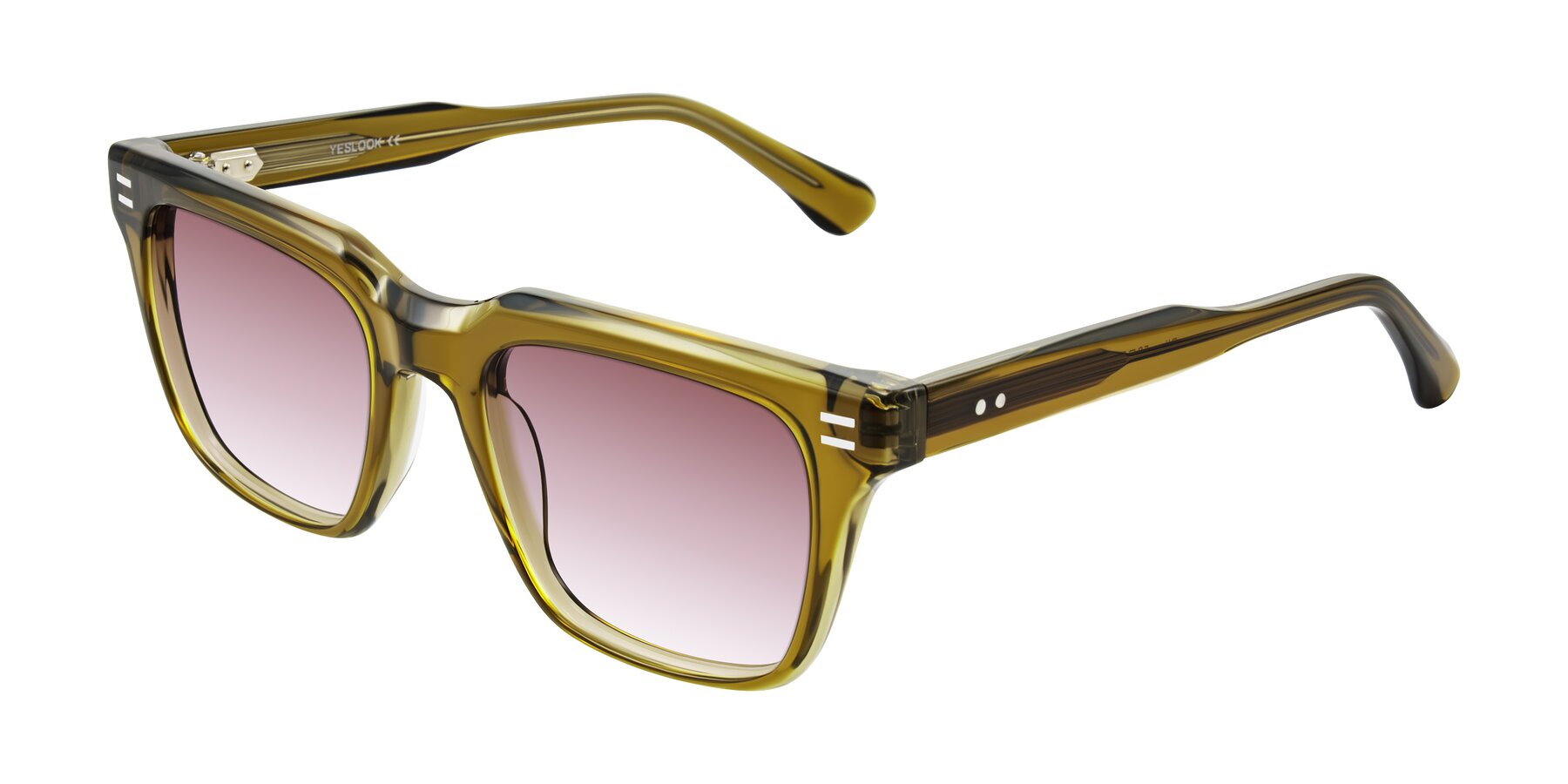 Angle of Bliss in Olive Brown with Garnet Gradient Lenses