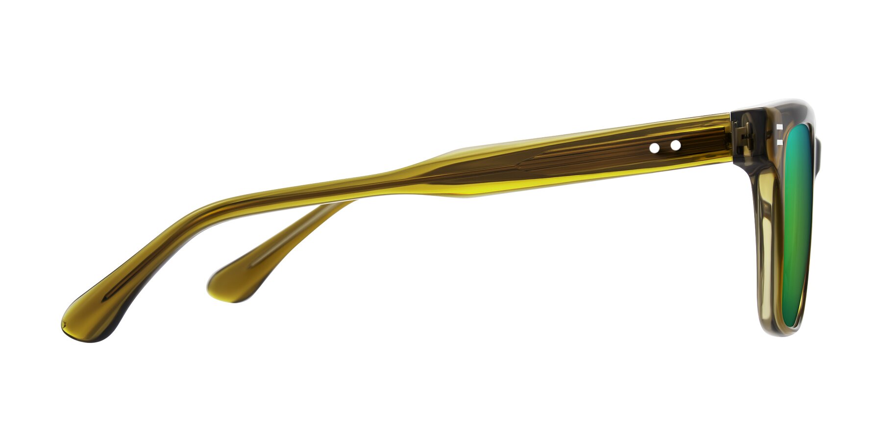 Side of Bliss in Olive Brown with Green Mirrored Lenses