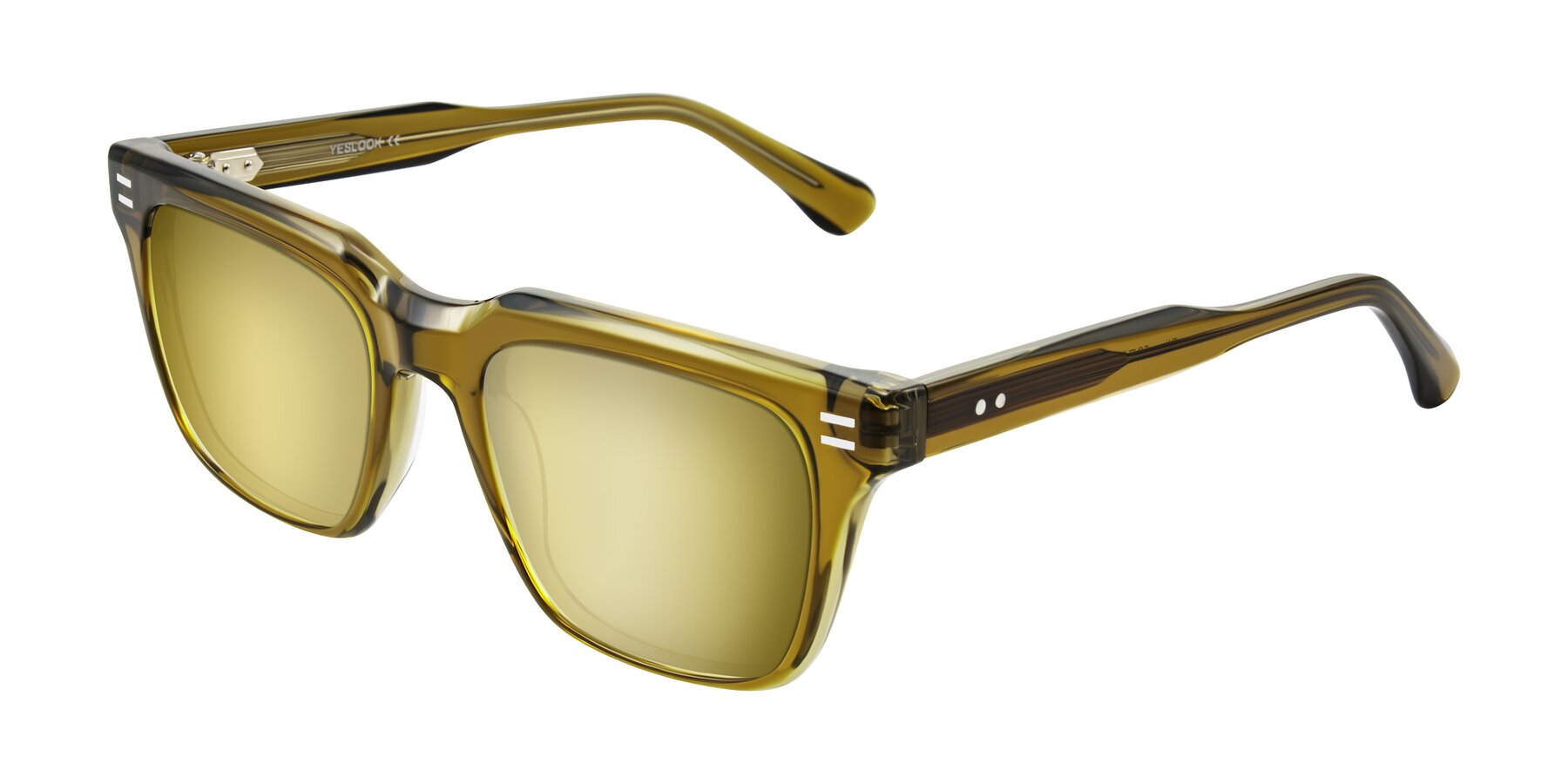 Angle of Bliss in Olive Brown with Gold Mirrored Lenses