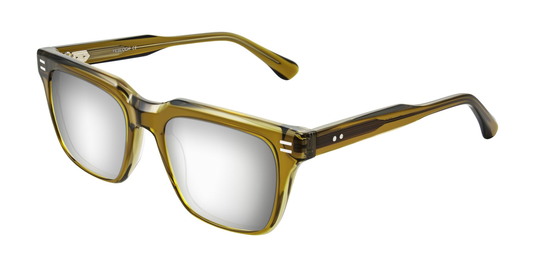 Angle of Bliss in Olive Brown with Silver Mirrored Lenses