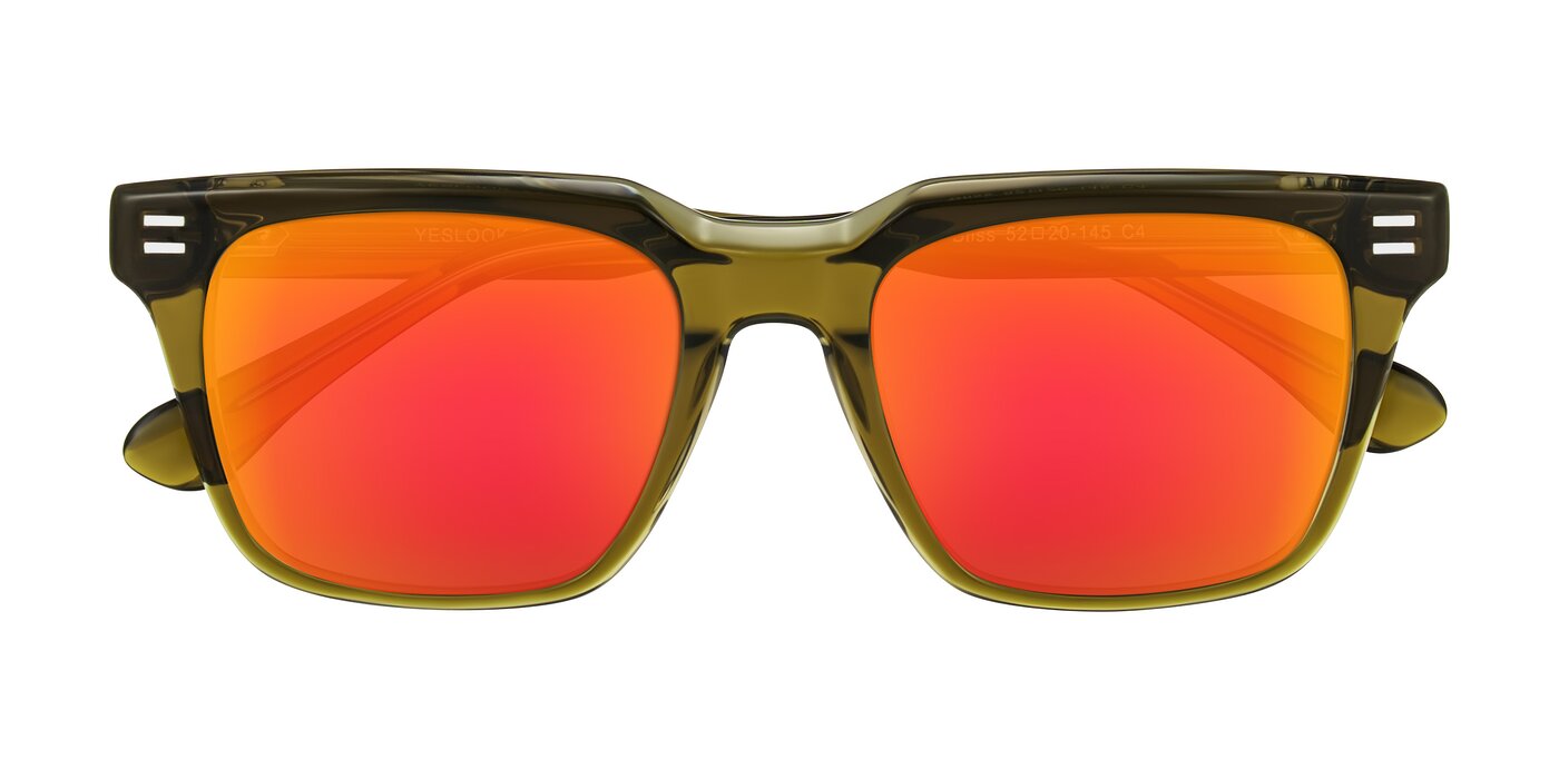 Bliss - Olive Brown Flash Mirrored Sunglasses