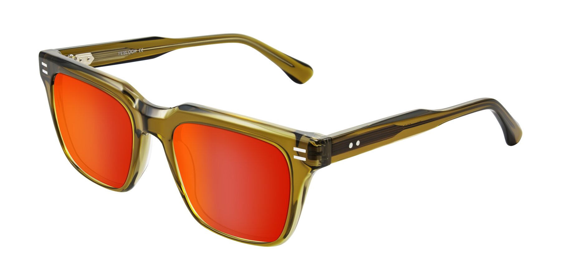 Angle of Bliss in Olive Brown with Red Gold Mirrored Lenses