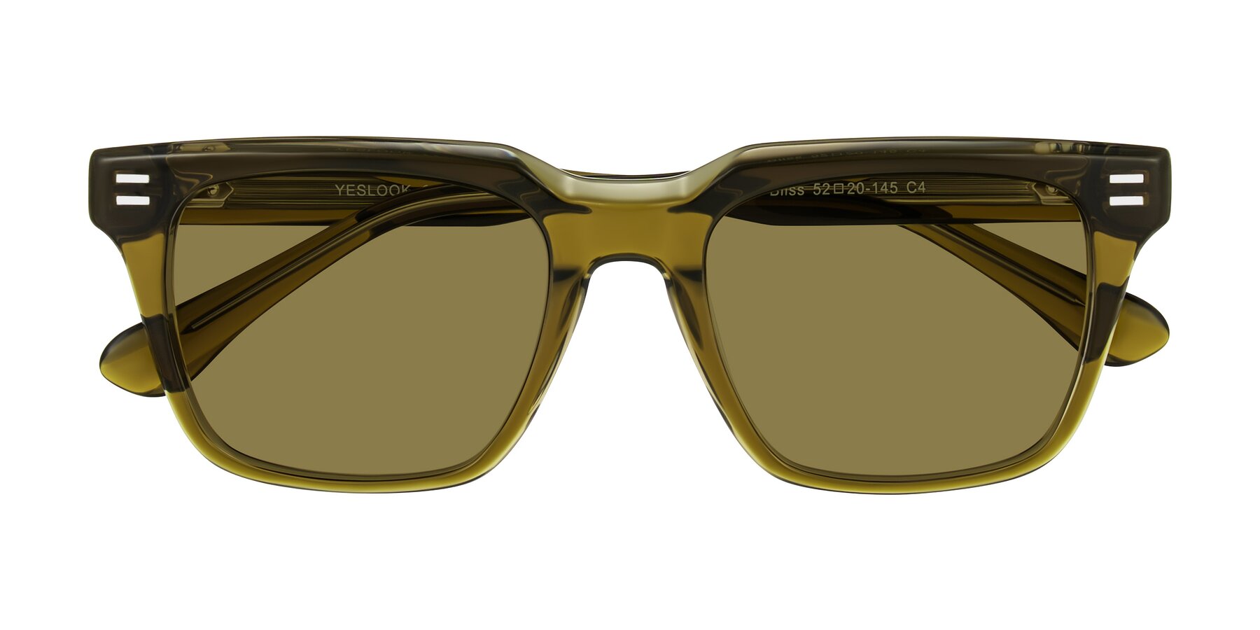 Folded Front of Bliss in Olive Brown with Brown Polarized Lenses