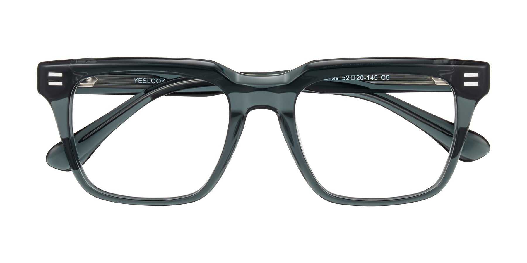 Folded Front of Bliss in Dark Gray with Clear Reading Eyeglass Lenses