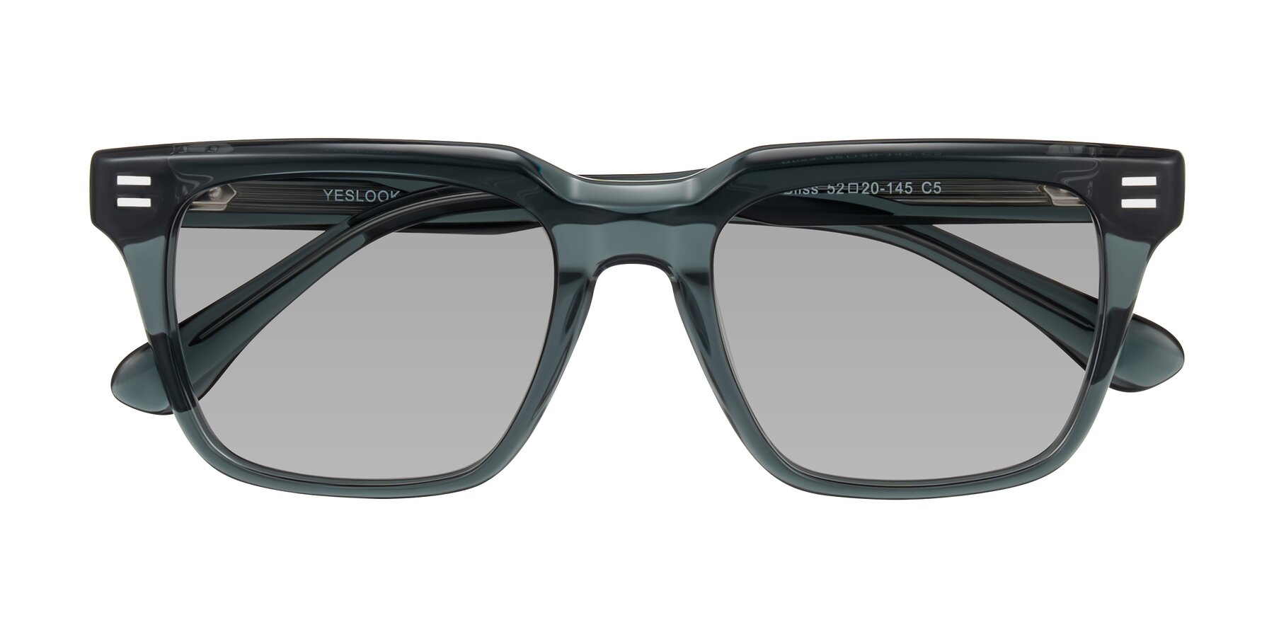 Folded Front of Bliss in Dark Gray with Light Gray Tinted Lenses