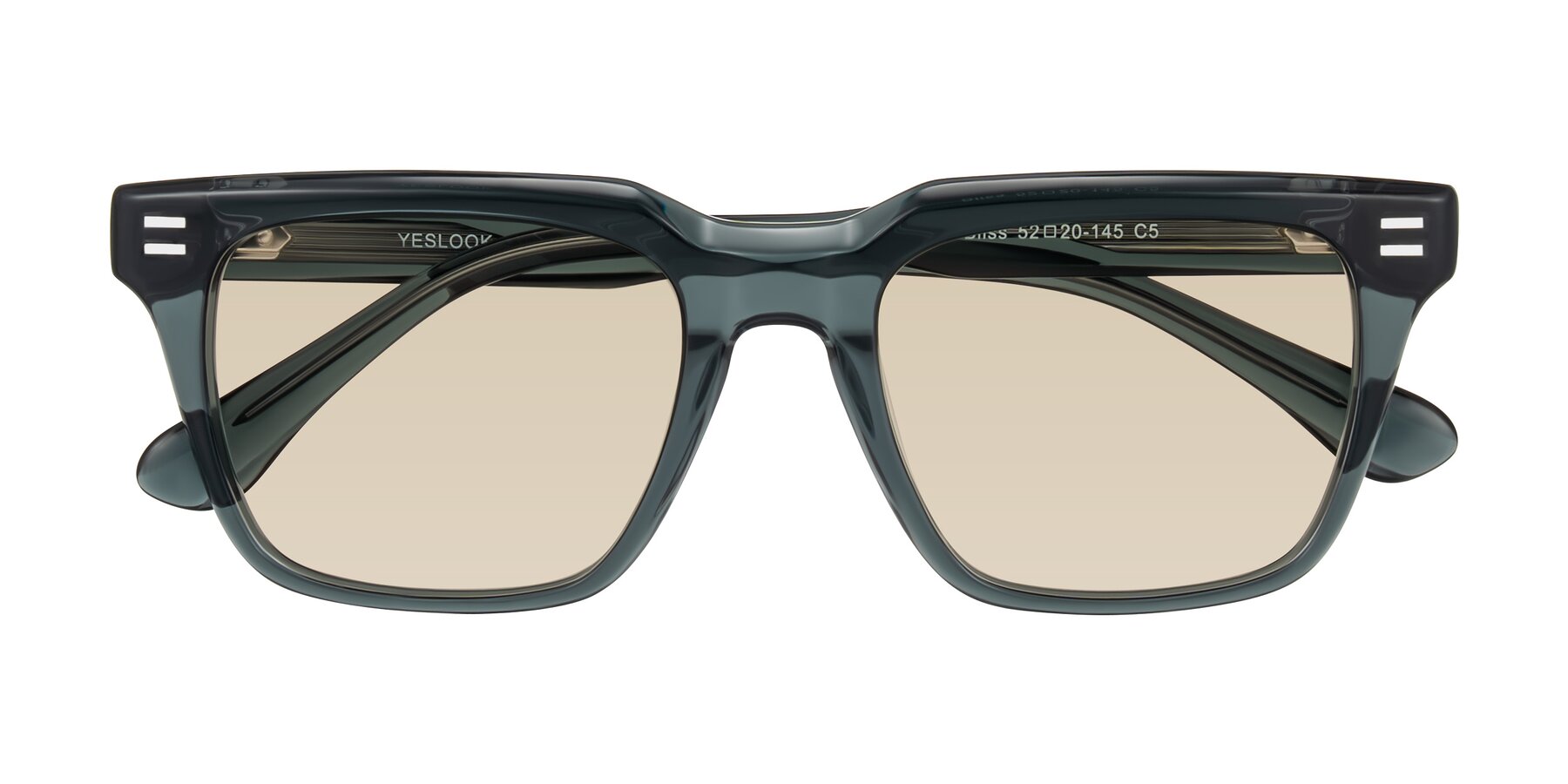 Folded Front of Bliss in Dark Gray with Light Brown Tinted Lenses