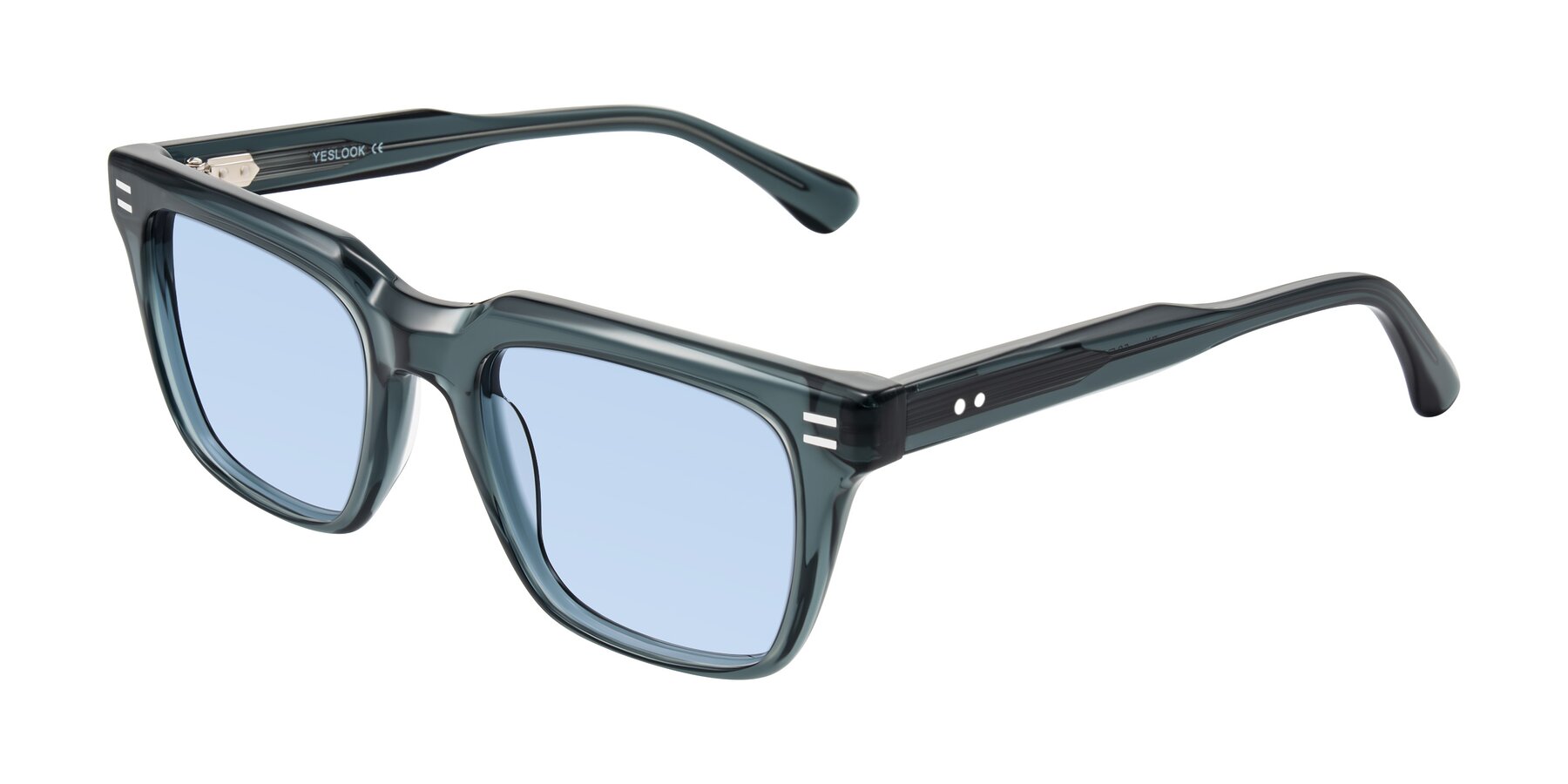 Angle of Bliss in Dark Gray with Light Blue Tinted Lenses