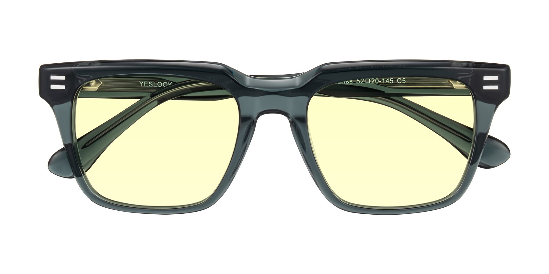 Folded Front of Bliss in Dark Gray with Light Yellow Tinted Lenses