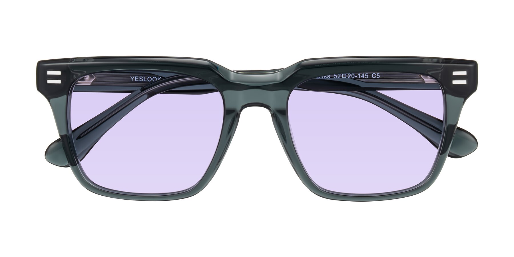 Folded Front of Bliss in Dark Gray with Light Purple Tinted Lenses