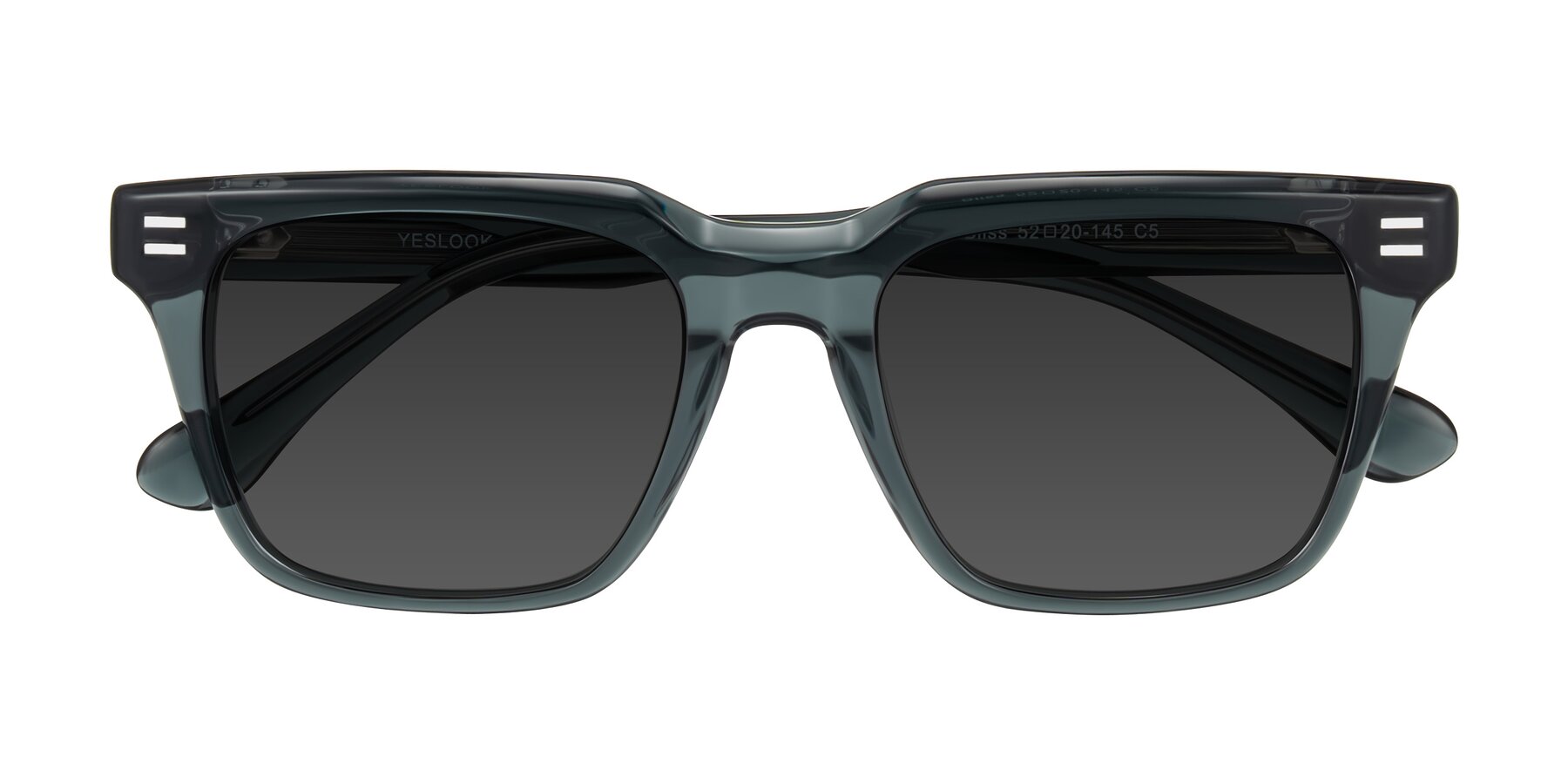 Folded Front of Bliss in Dark Gray with Gray Tinted Lenses