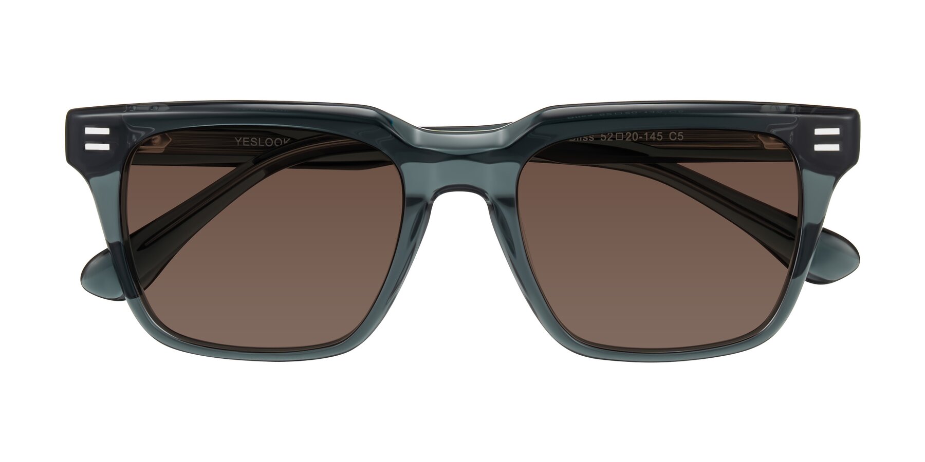 Folded Front of Bliss in Dark Gray with Brown Tinted Lenses
