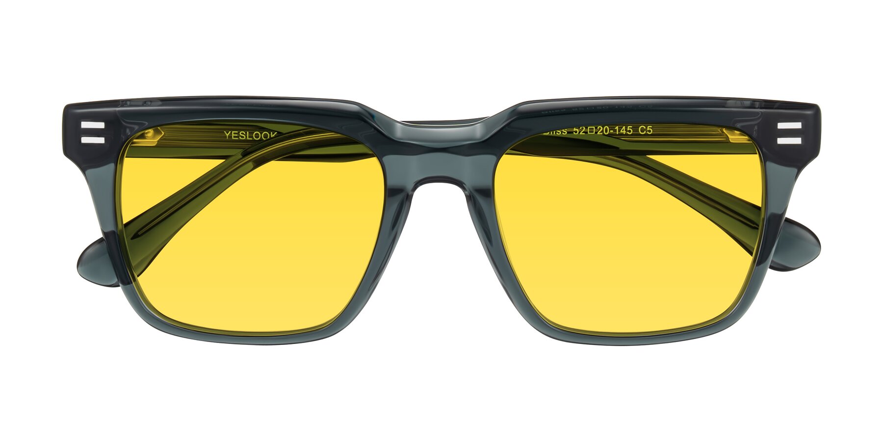 Folded Front of Bliss in Dark Gray with Yellow Tinted Lenses