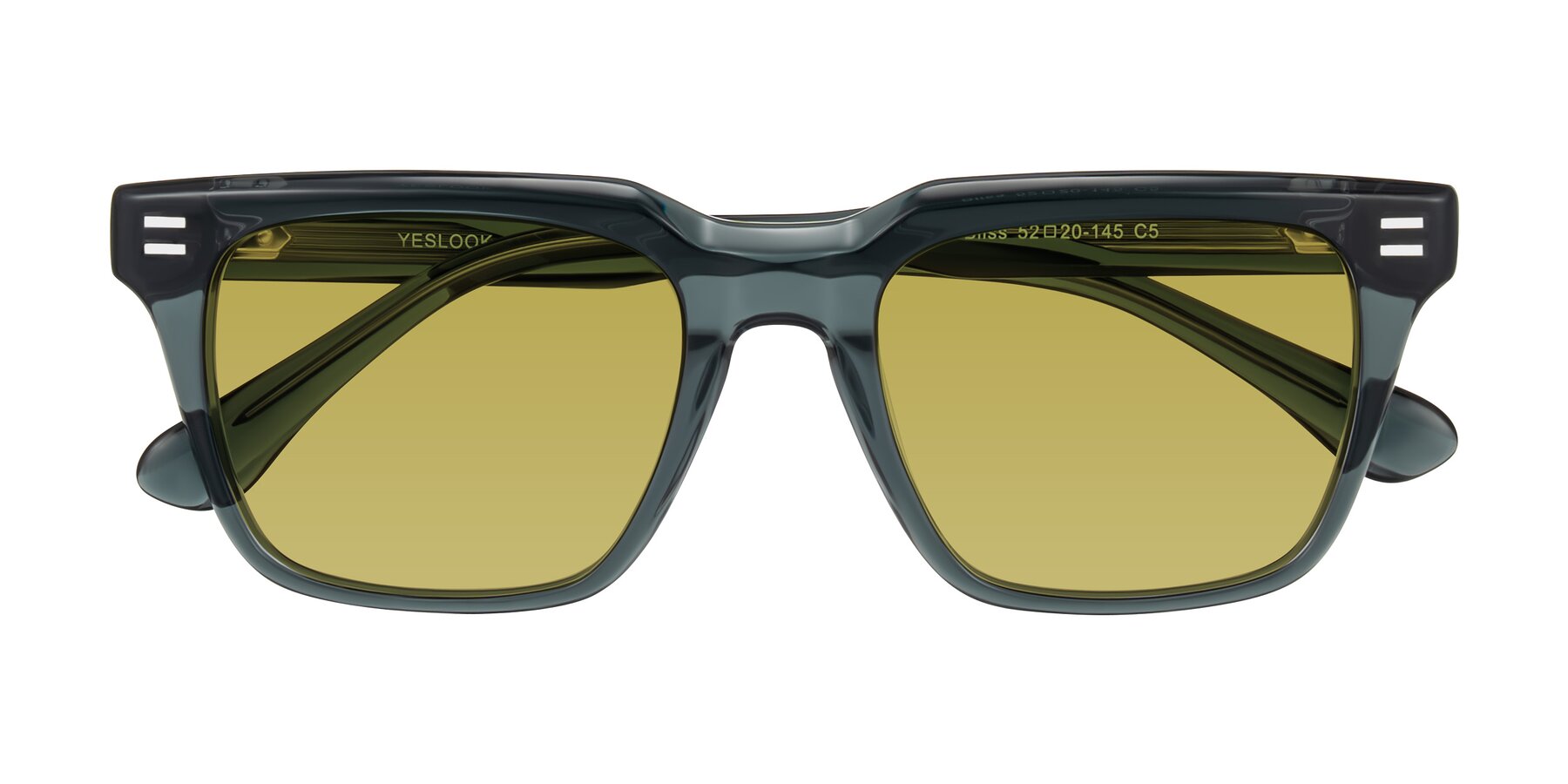 Folded Front of Bliss in Dark Gray with Champagne Tinted Lenses