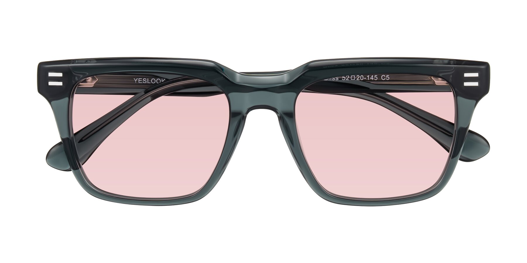 Folded Front of Bliss in Dark Gray with Light Garnet Tinted Lenses