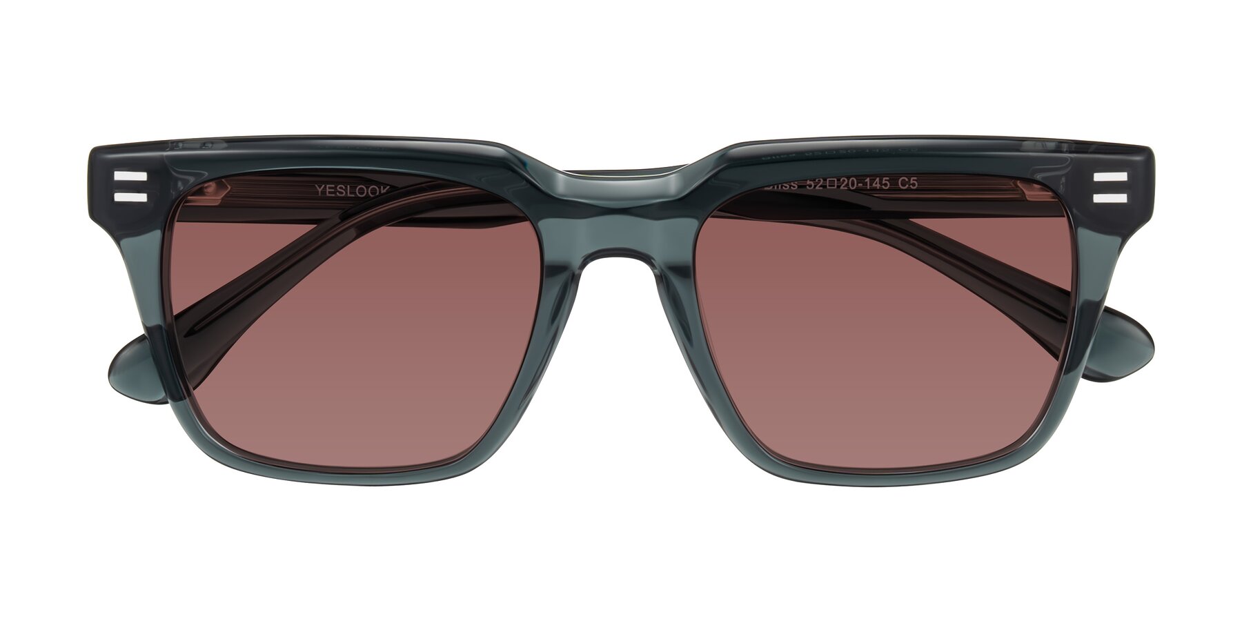 Folded Front of Bliss in Dark Gray with Garnet Tinted Lenses