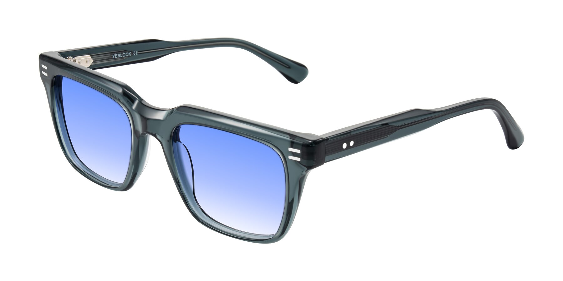 Angle of Bliss in Dark Gray with Blue Gradient Lenses
