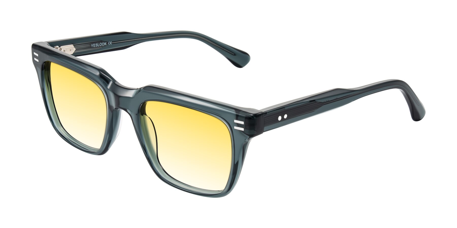 Angle of Bliss in Dark Gray with Yellow Gradient Lenses