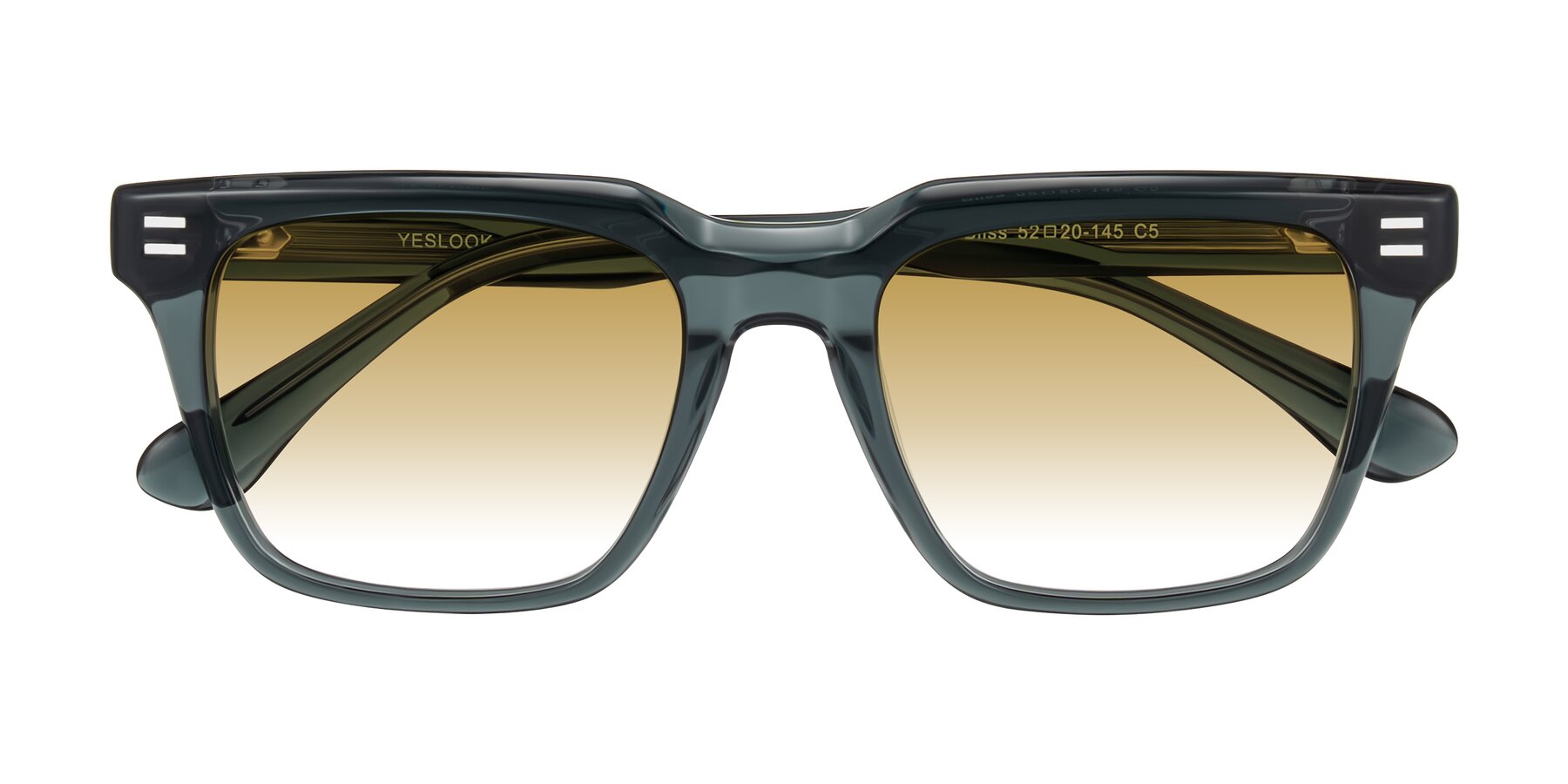 Folded Front of Bliss in Dark Gray with Champagne Gradient Lenses