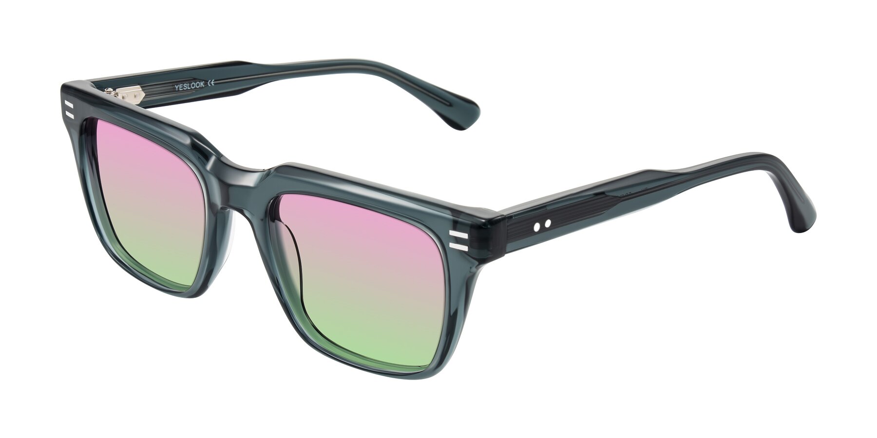 Angle of Bliss in Dark Gray with Pink / Green Gradient Lenses