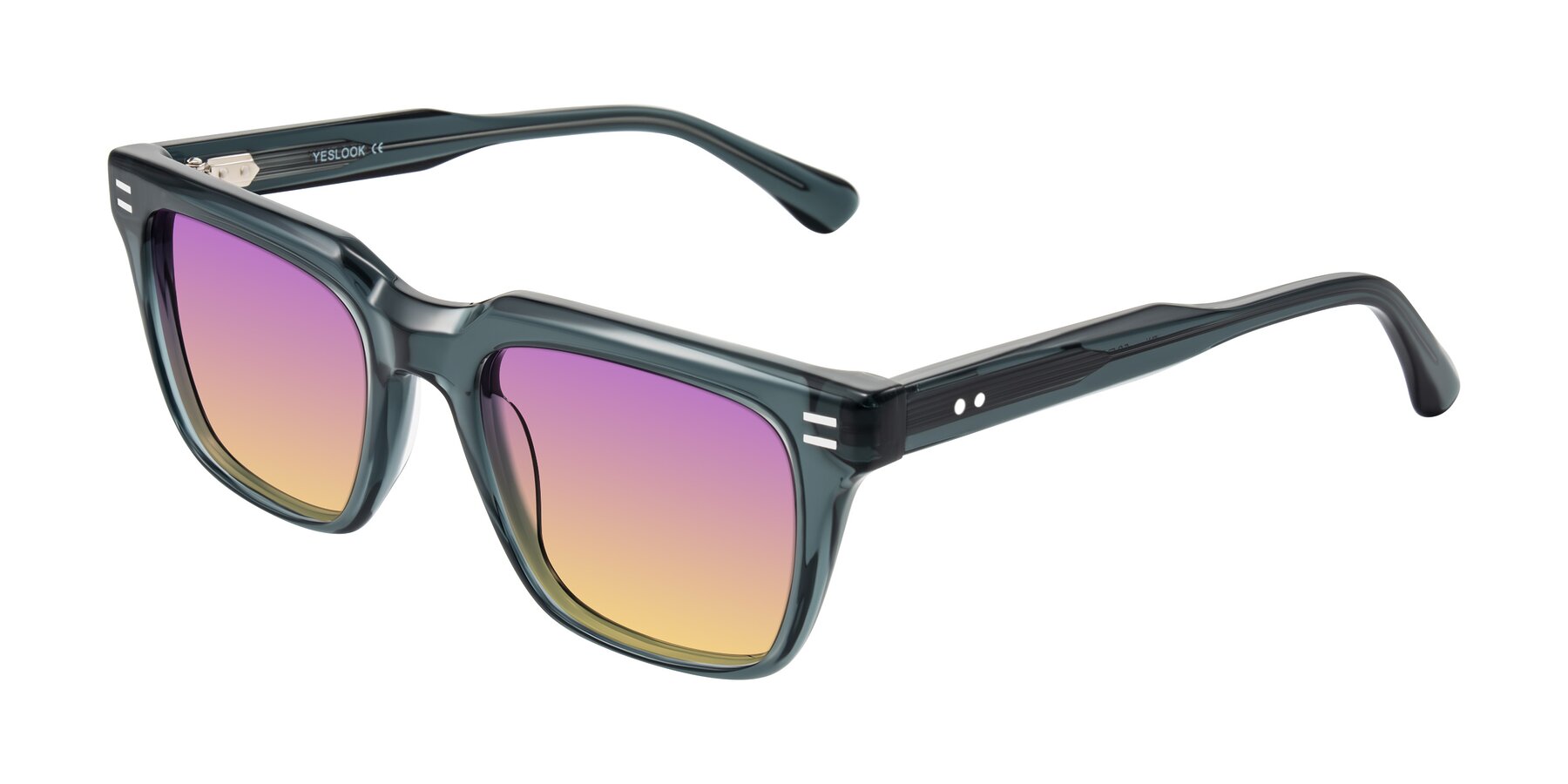 Angle of Bliss in Dark Gray with Purple / Yellow Gradient Lenses