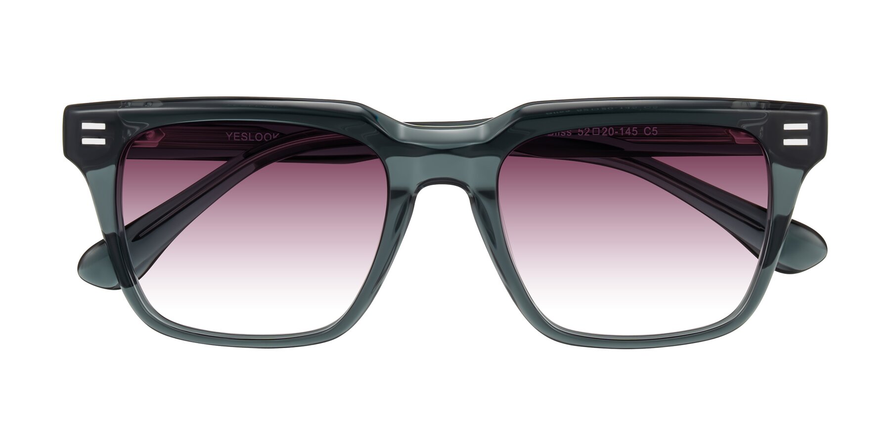 Folded Front of Bliss in Dark Gray with Wine Gradient Lenses