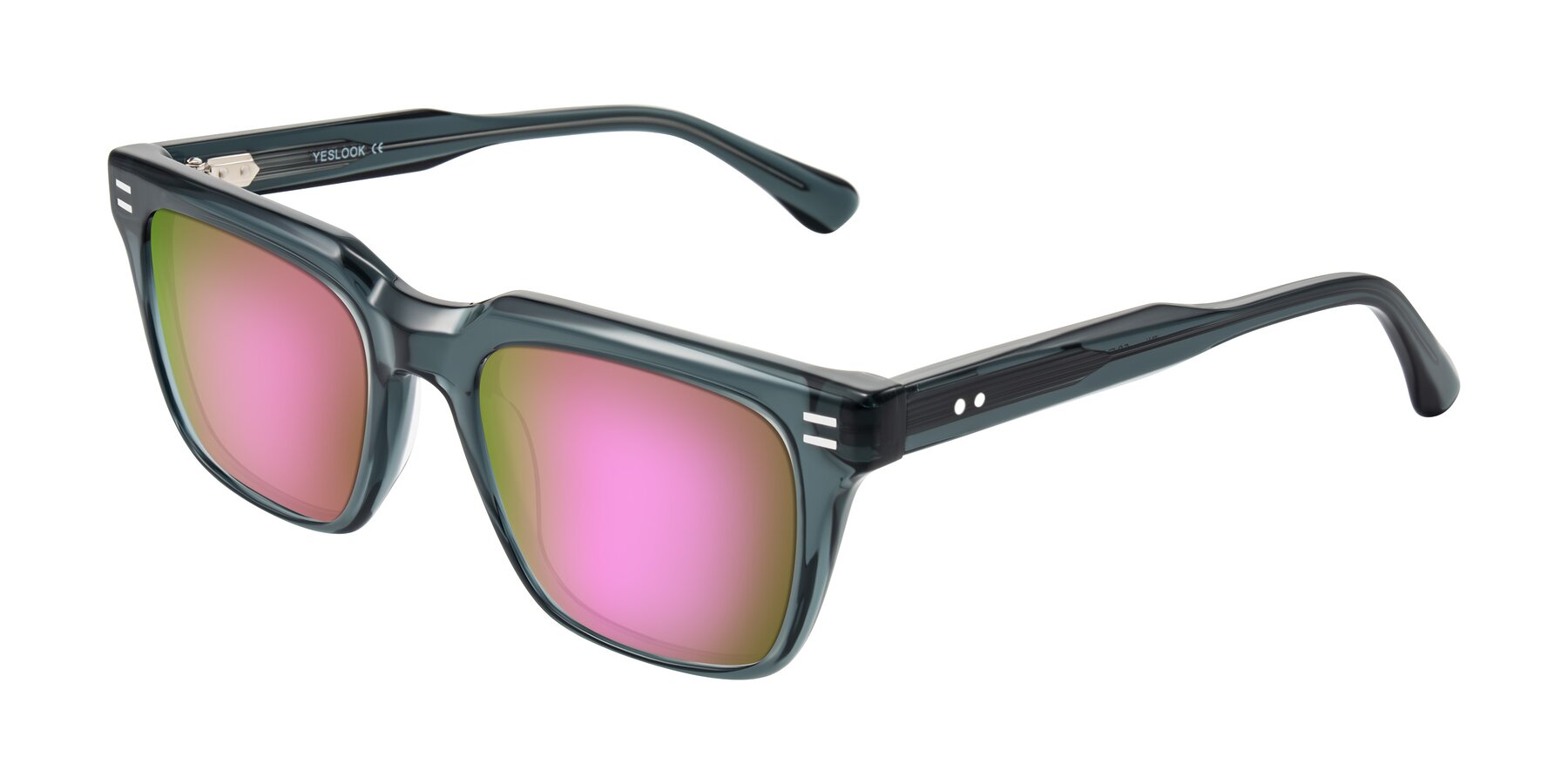 Angle of Bliss in Dark Gray with Pink Mirrored Lenses
