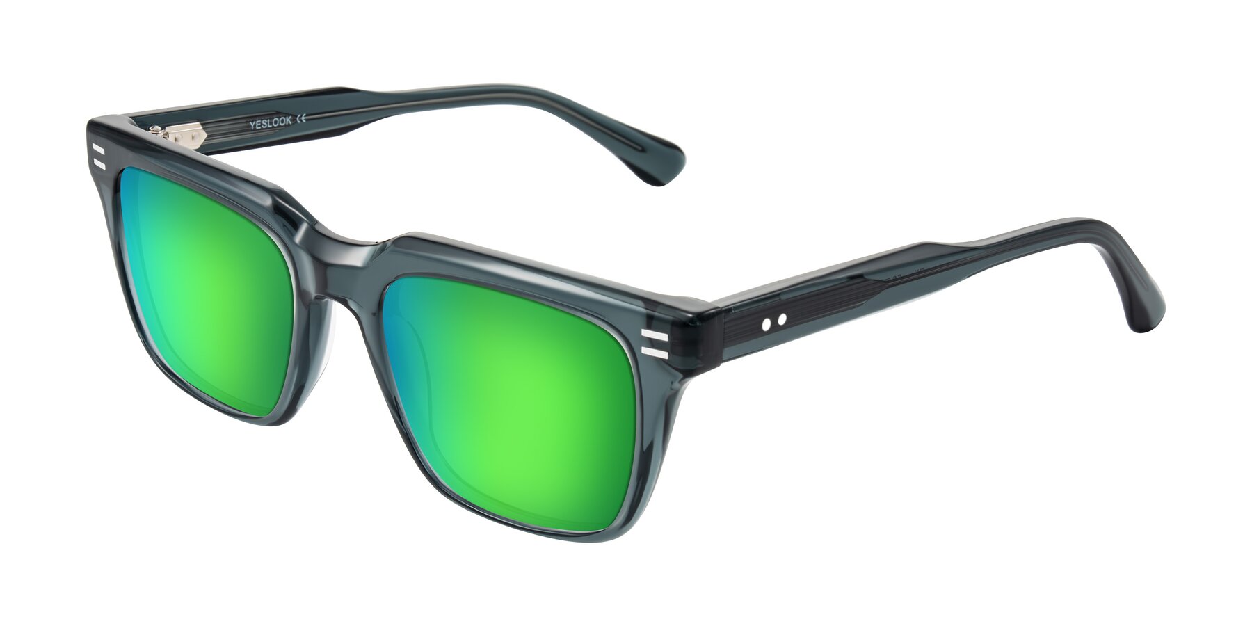 Angle of Bliss in Dark Gray with Green Mirrored Lenses