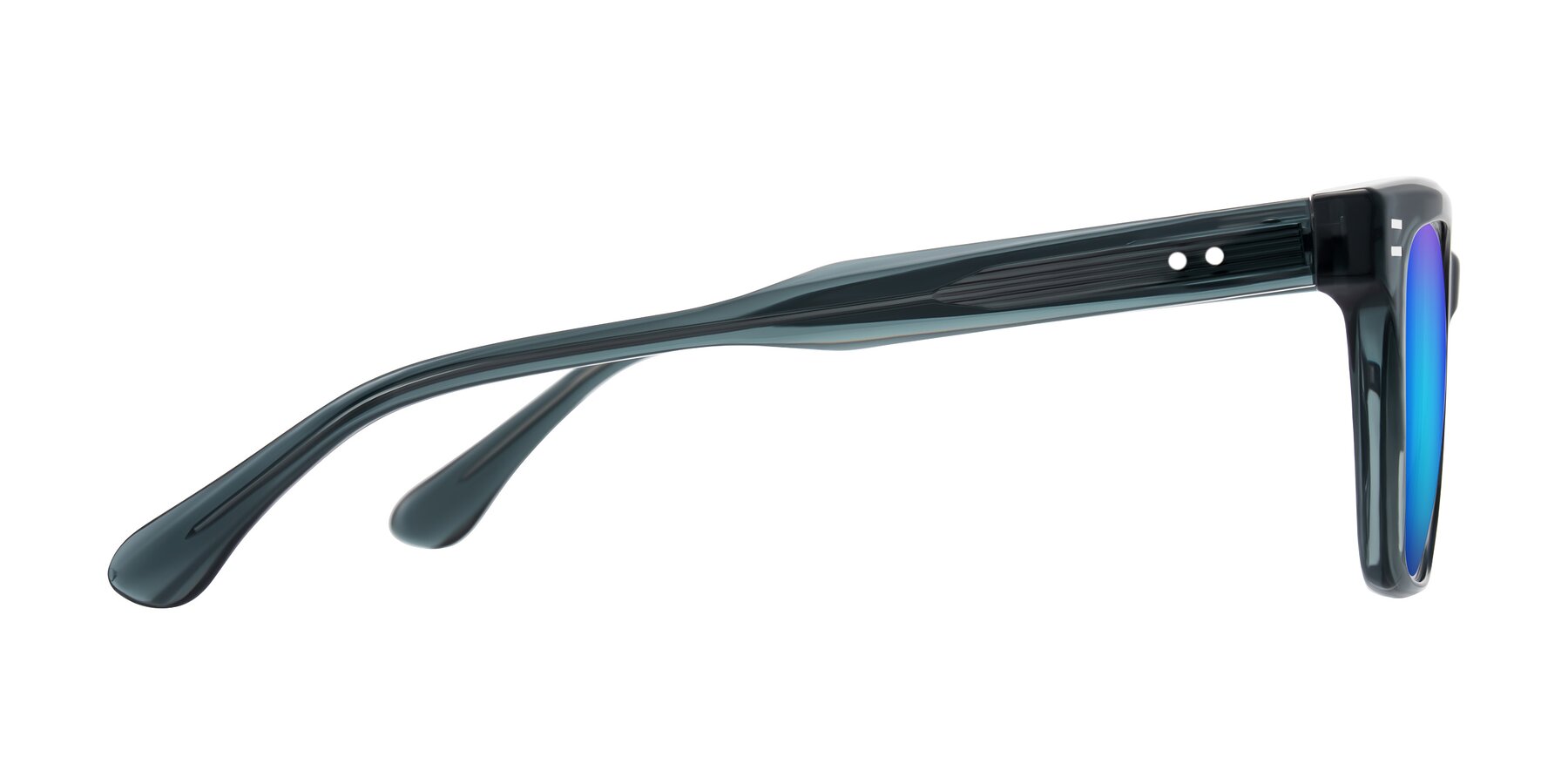 Side of Bliss in Dark Gray with Blue Mirrored Lenses