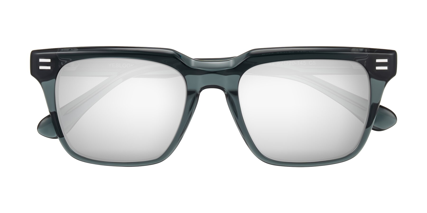 Folded Front of Bliss in Dark Gray with Silver Mirrored Lenses