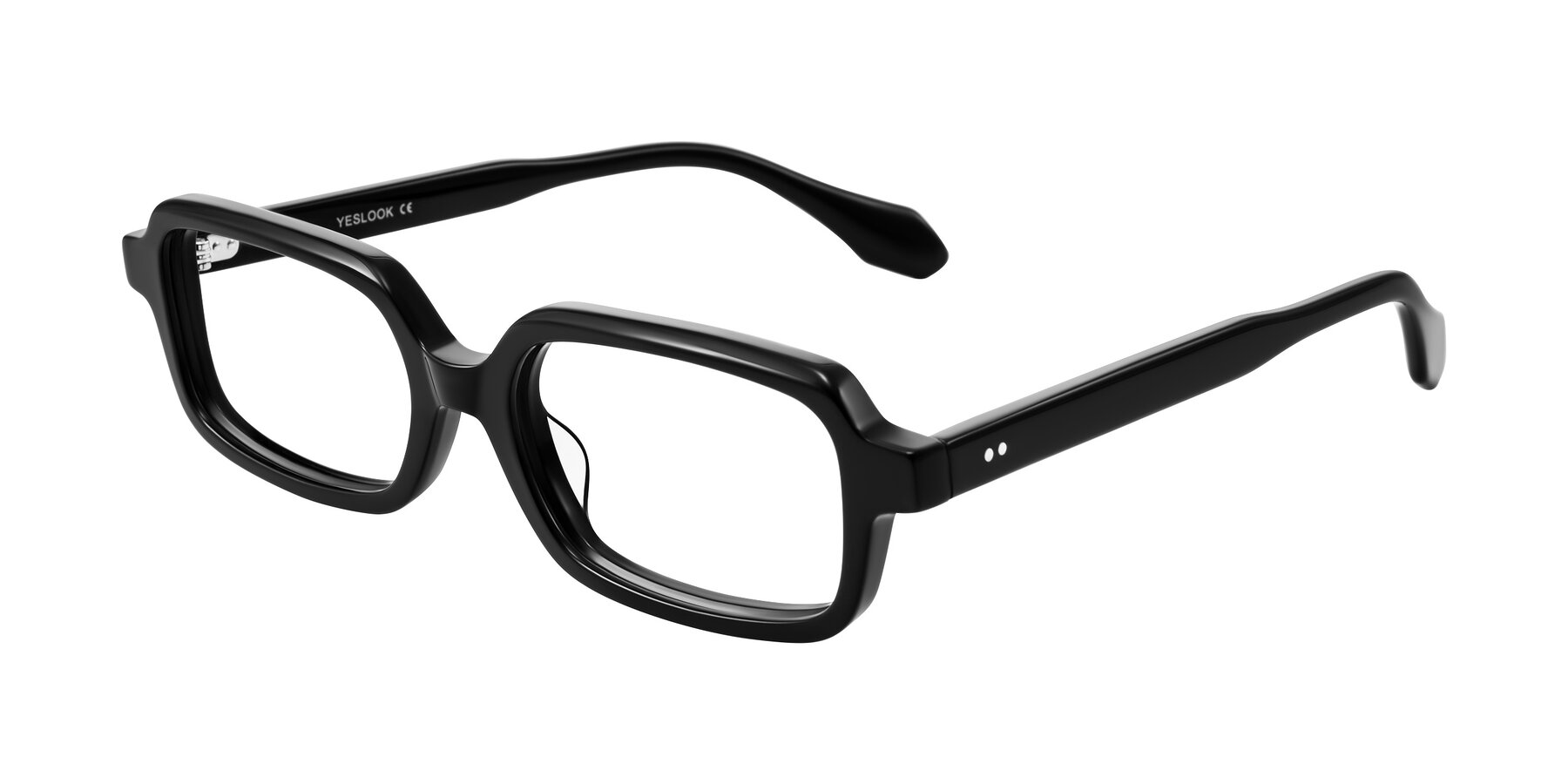 Angle of Perkis in Black with Clear Eyeglass Lenses