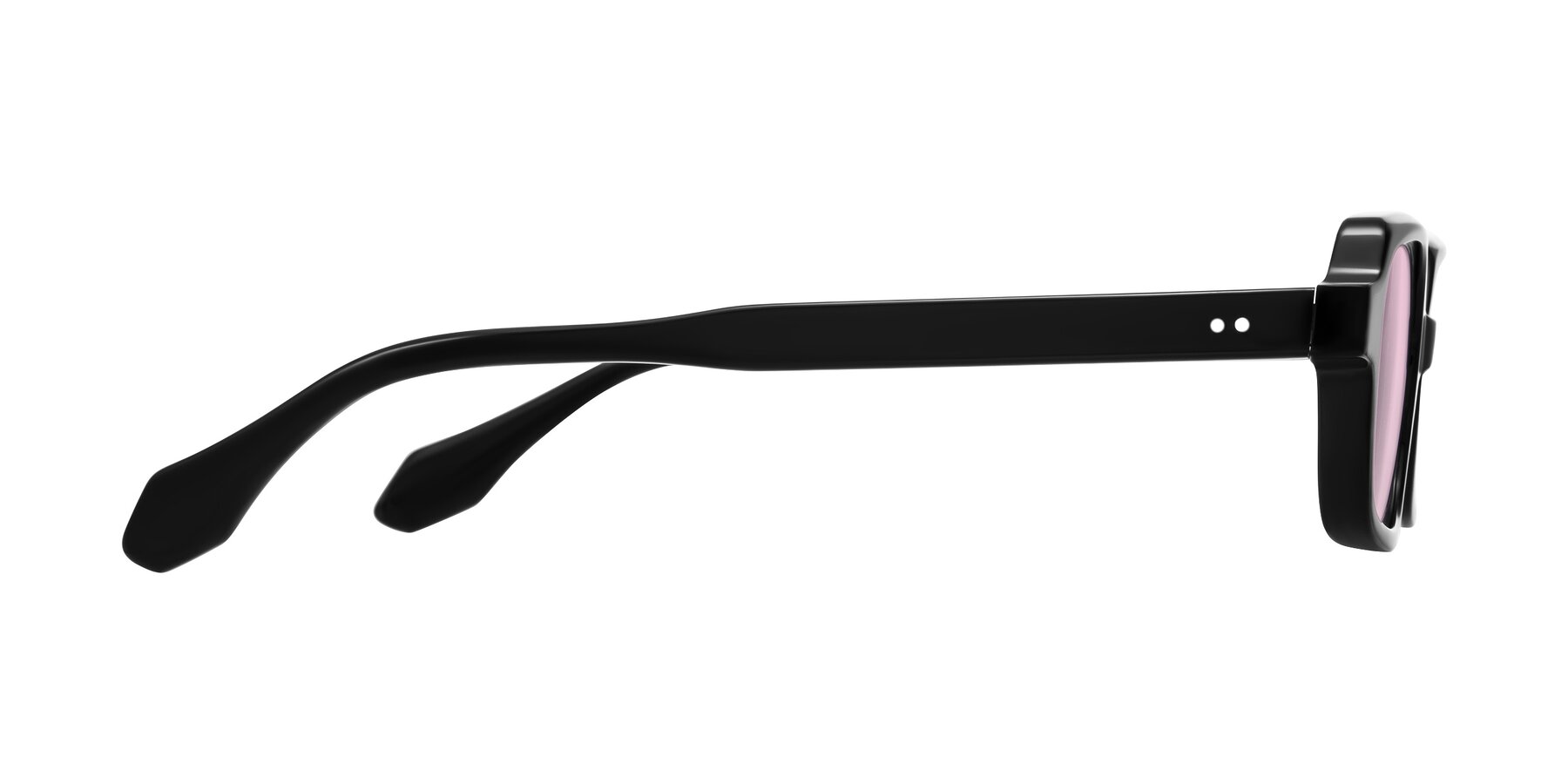 Side of Perkis in Black with Light Pink Tinted Lenses