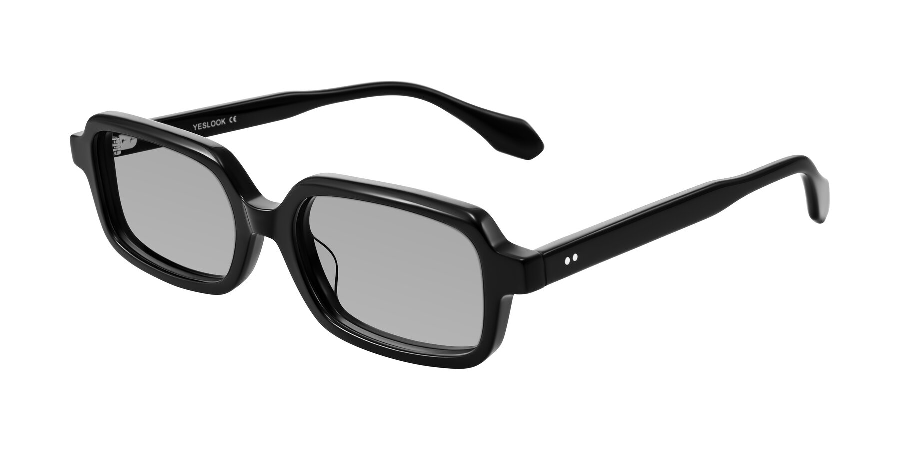 Angle of Perkis in Black with Light Gray Tinted Lenses