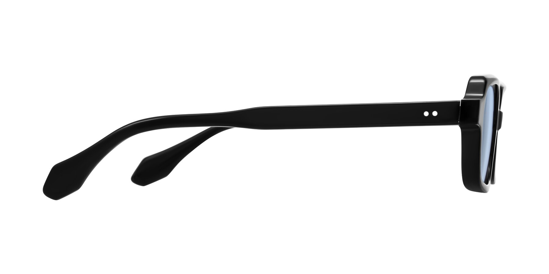 Side of Perkis in Black with Light Blue Tinted Lenses