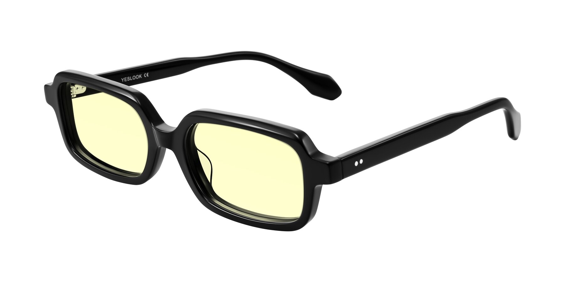 Angle of Perkis in Black with Light Yellow Tinted Lenses