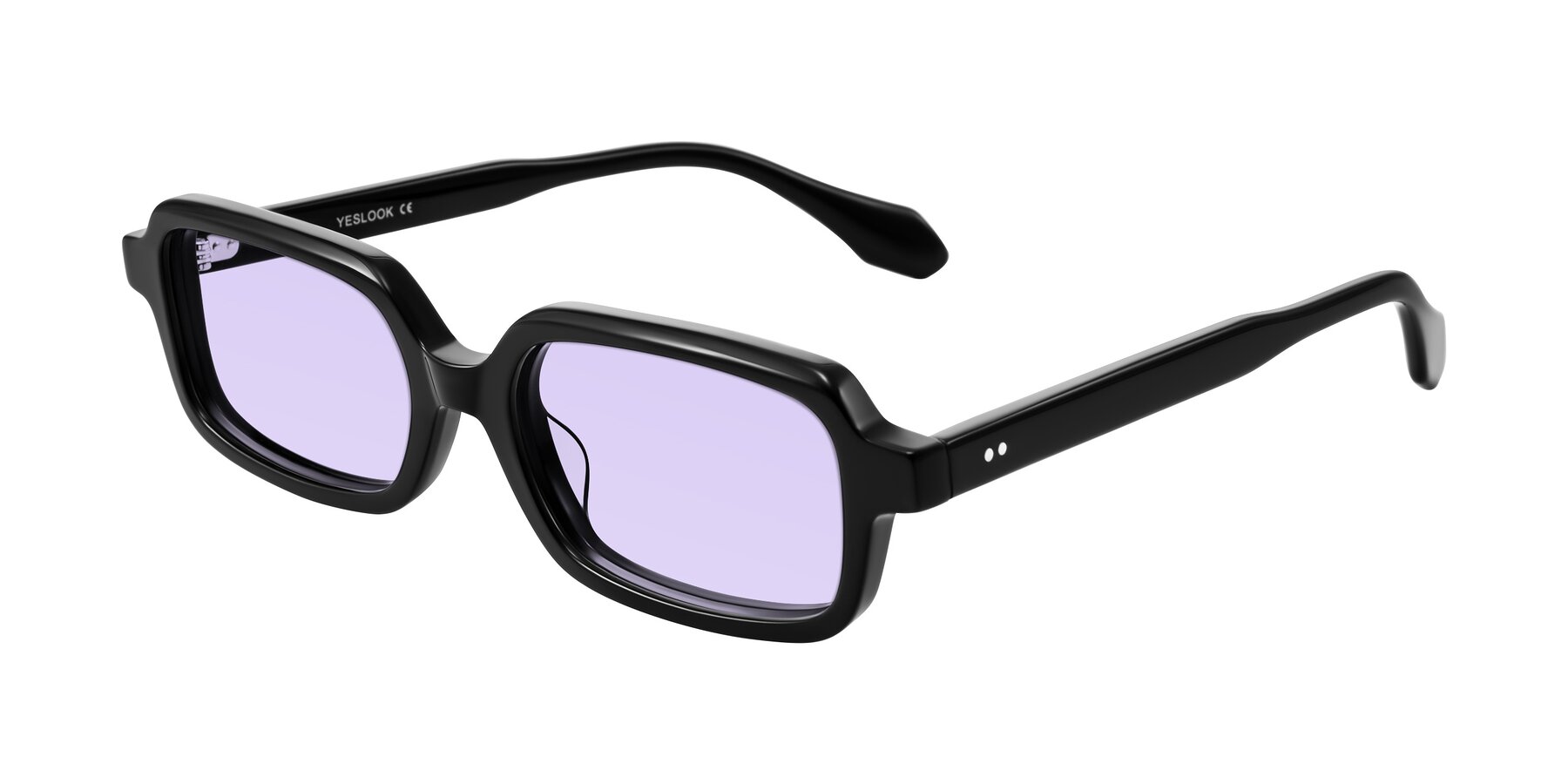 Angle of Perkis in Black with Light Purple Tinted Lenses