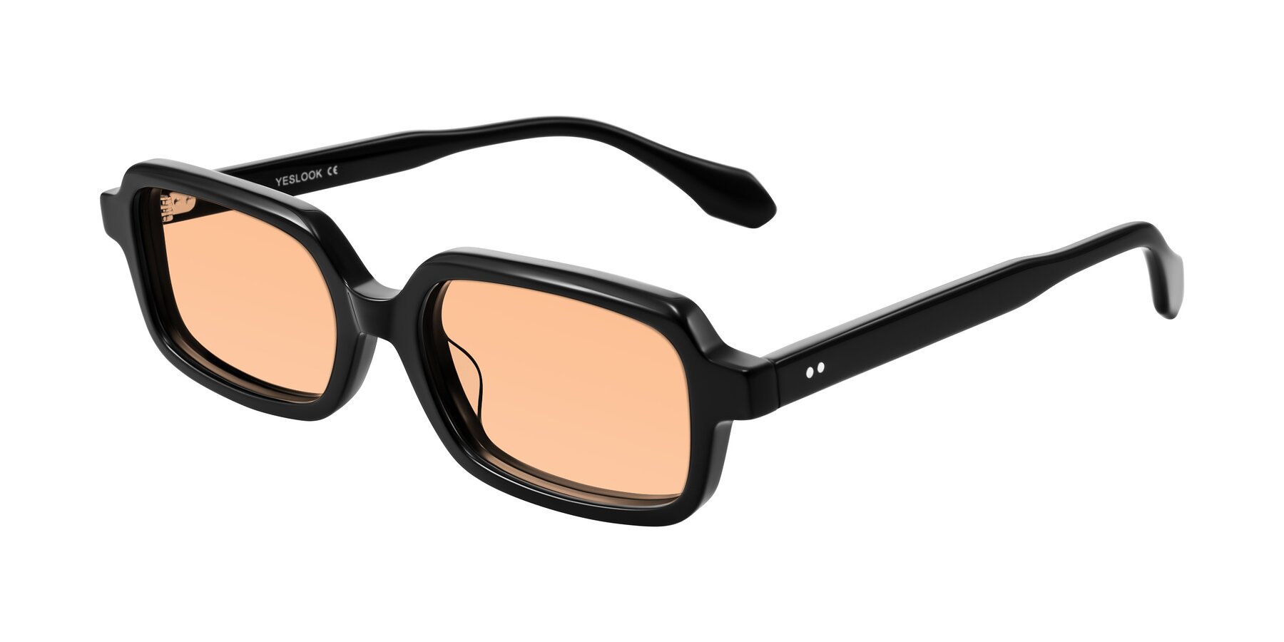 Angle of Perkis in Black with Light Orange Tinted Lenses
