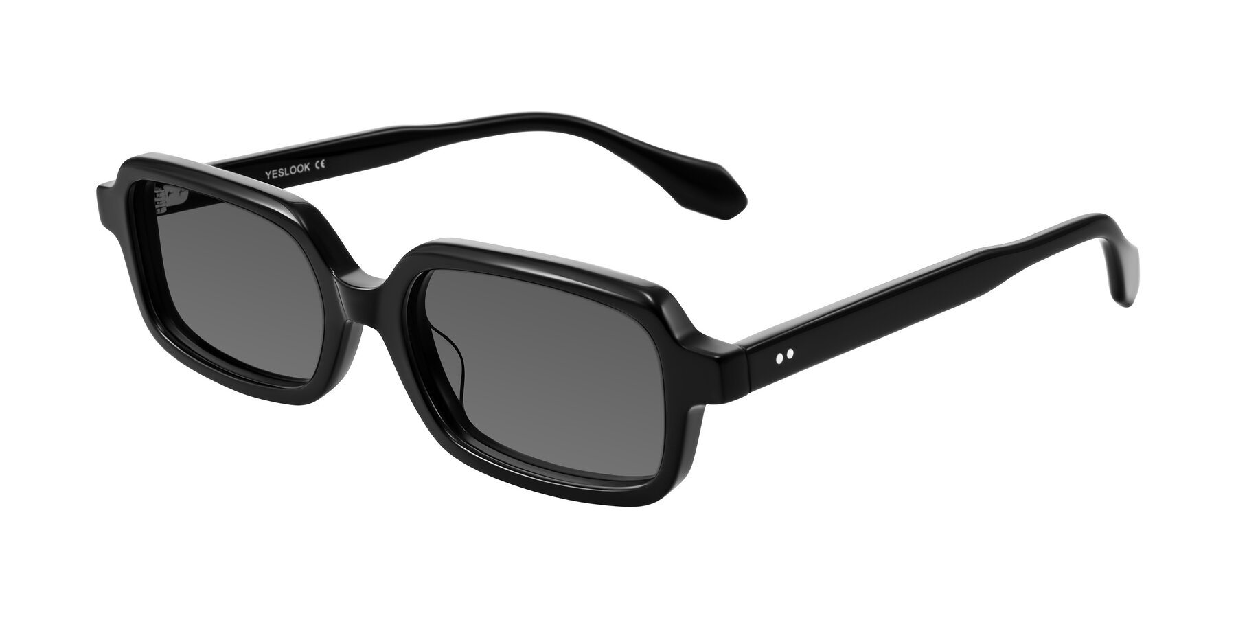 Angle of Perkis in Black with Medium Gray Tinted Lenses