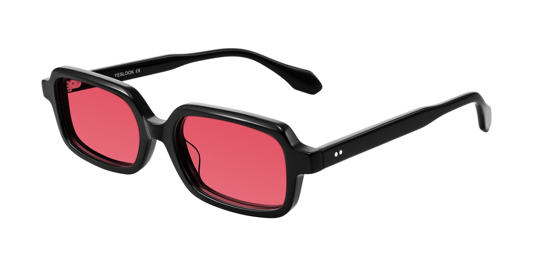 Angle of Perkis in Black with Red Tinted Lenses