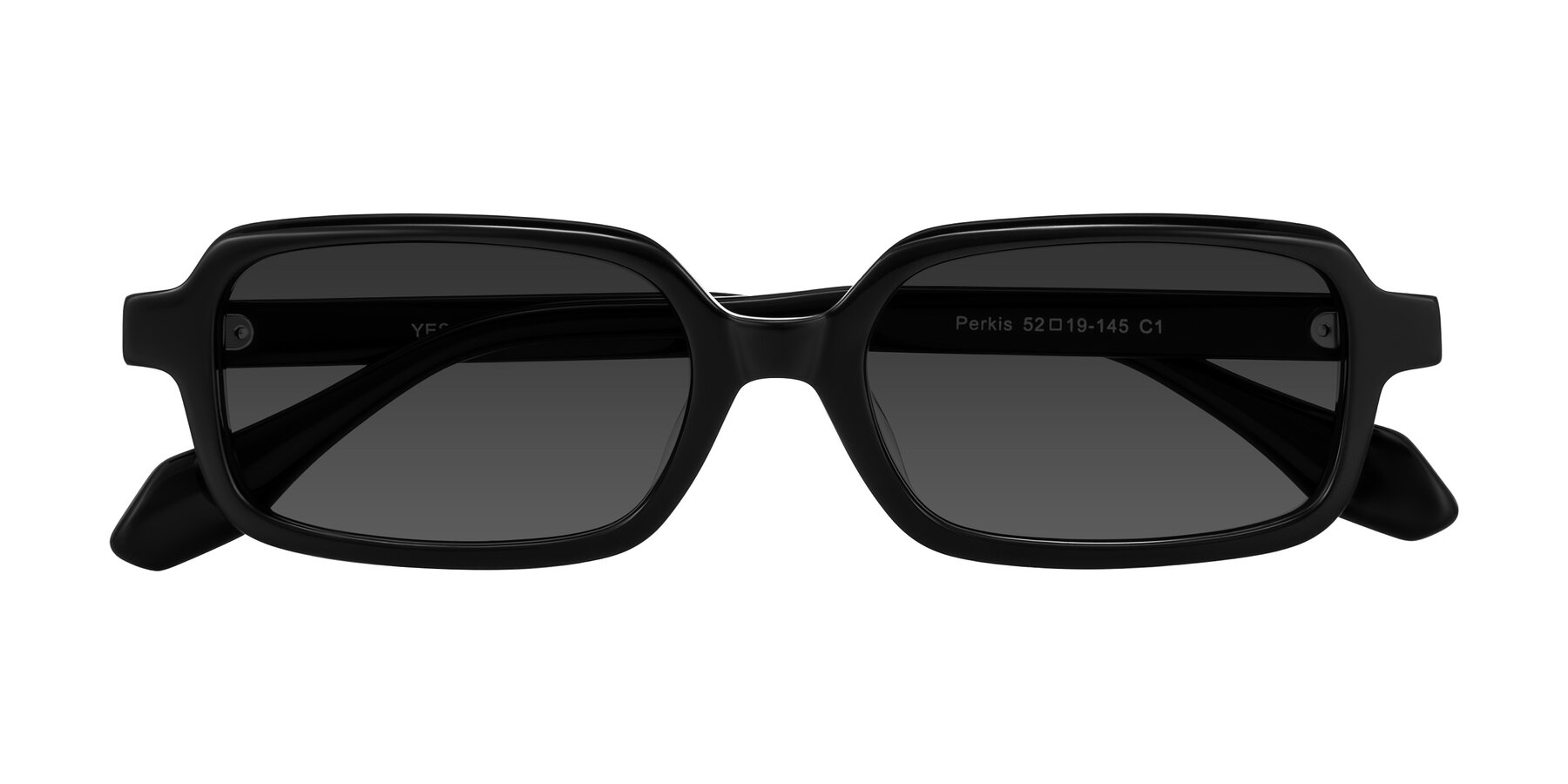 Folded Front of Perkis in Black with Gray Tinted Lenses