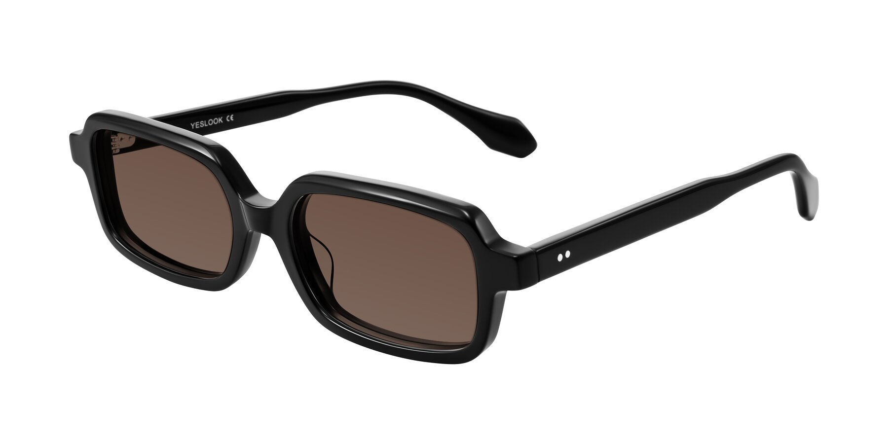 Angle of Perkis in Black with Brown Tinted Lenses