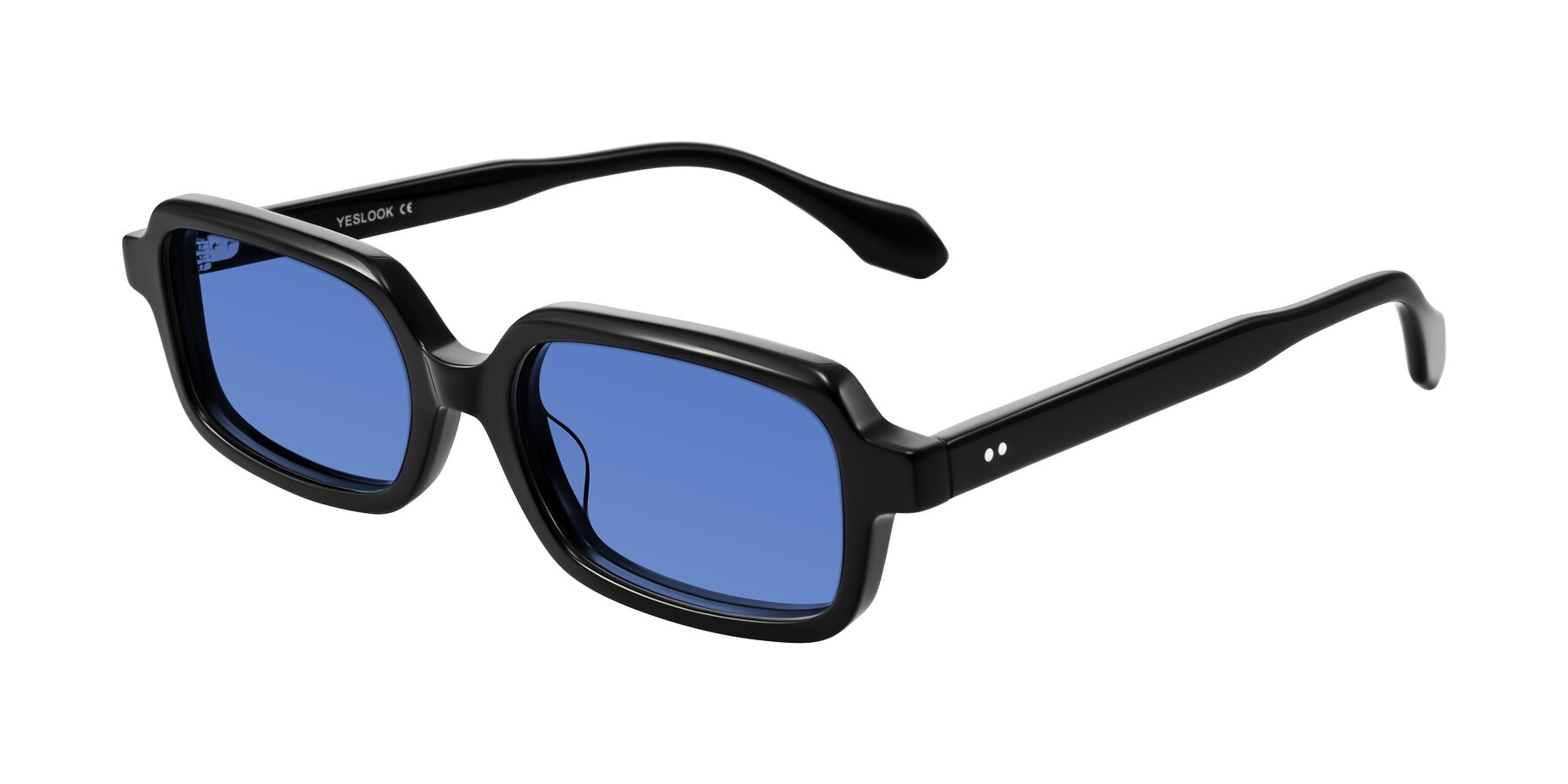 Angle of Perkis in Black with Blue Tinted Lenses