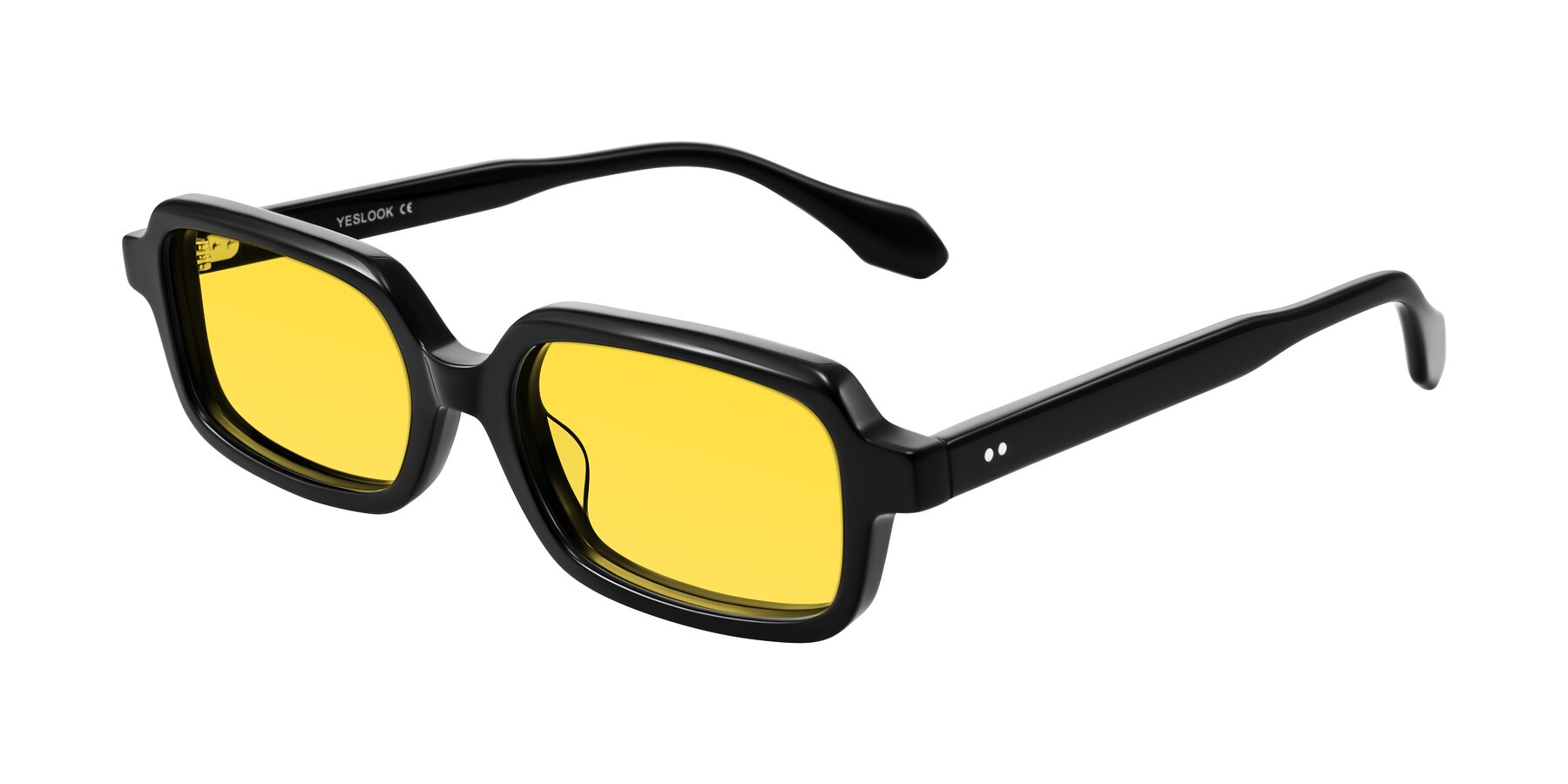 Angle of Perkis in Black with Yellow Tinted Lenses