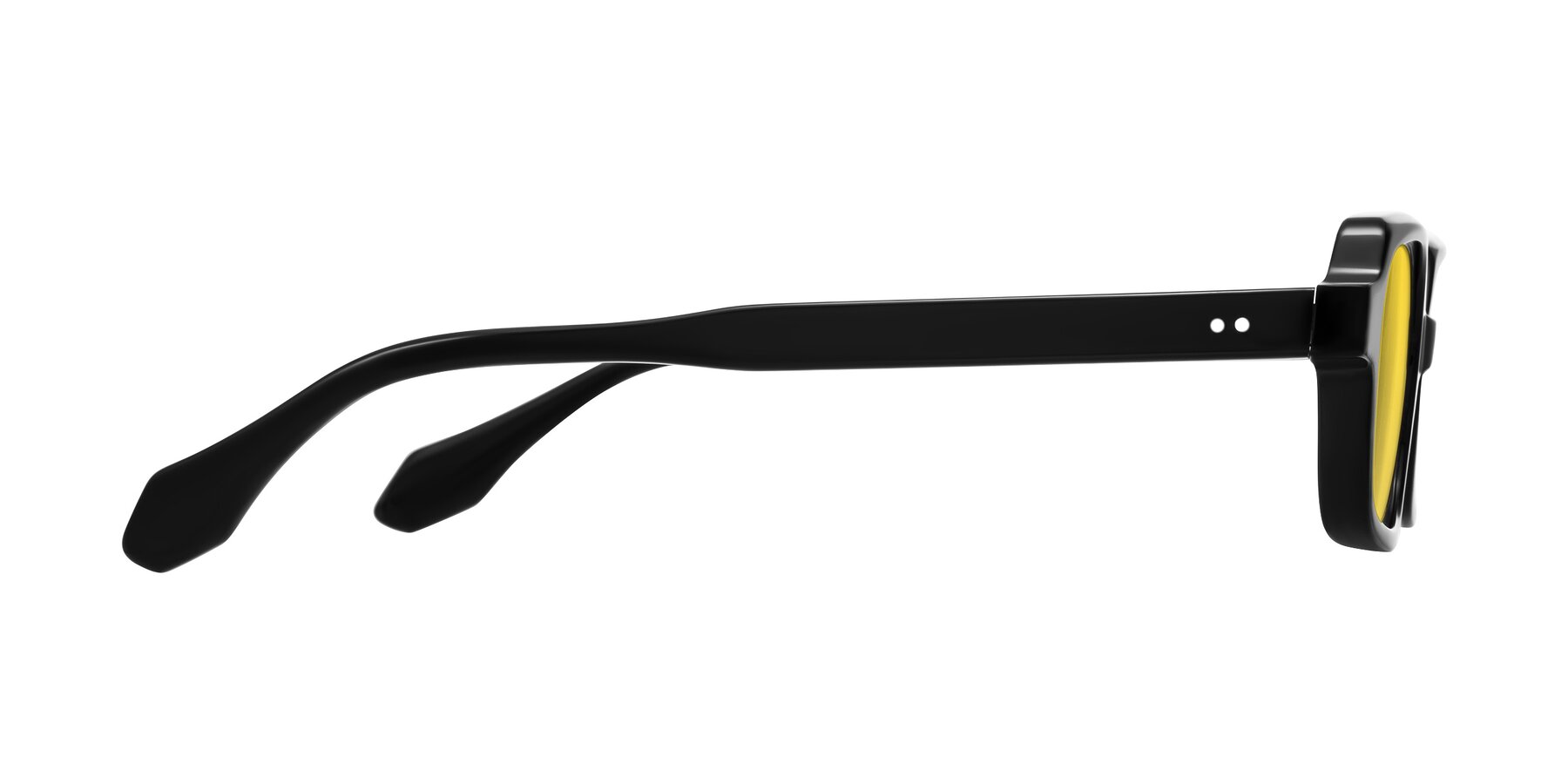 Side of Perkis in Black with Yellow Tinted Lenses