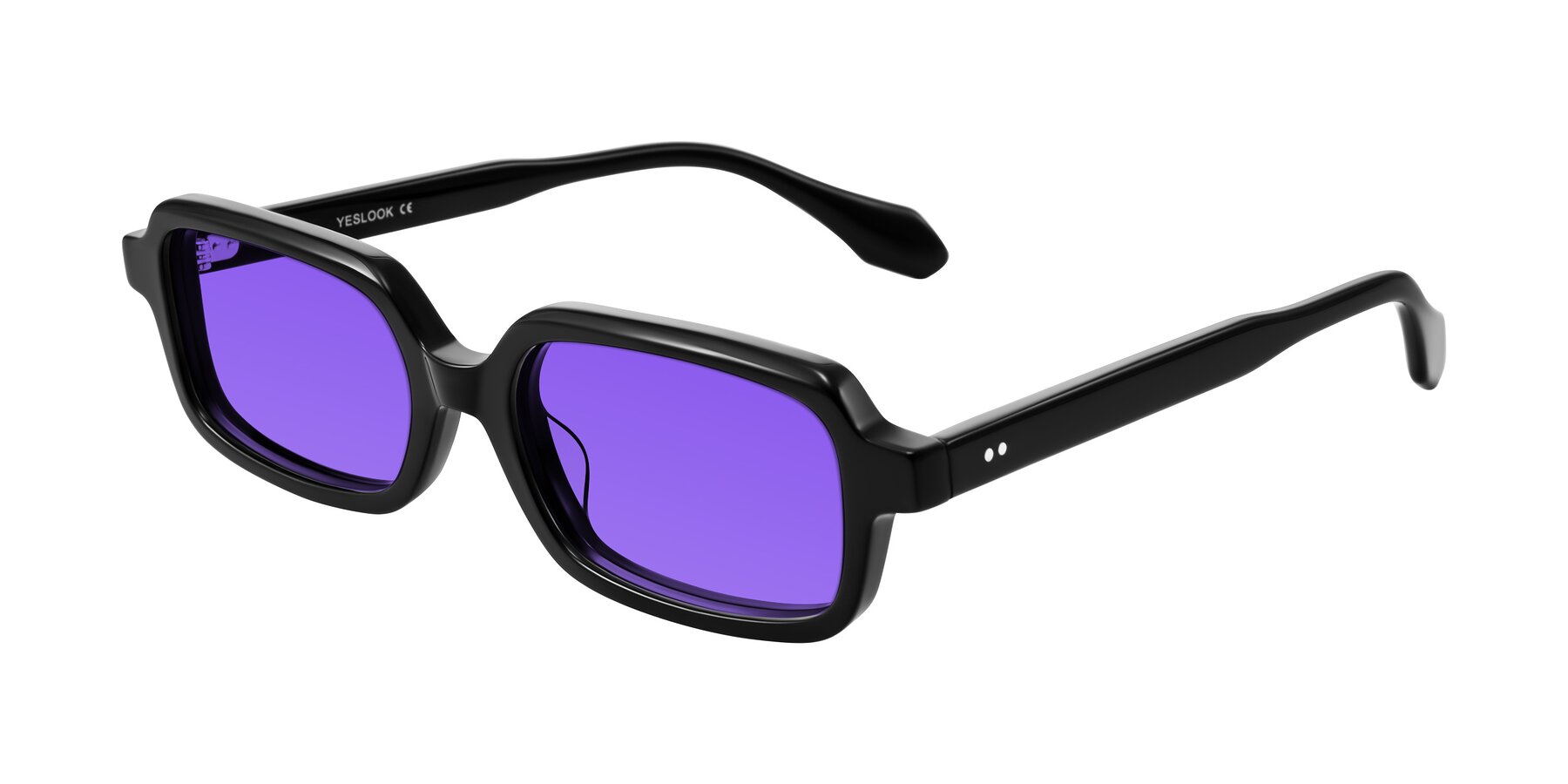 Angle of Perkis in Black with Purple Tinted Lenses