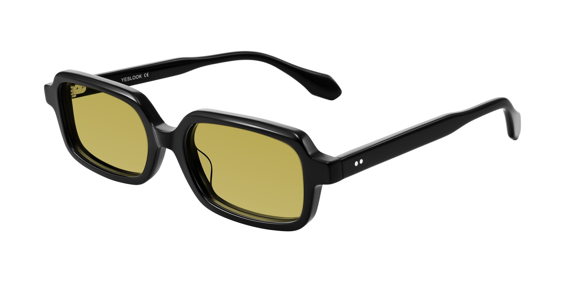 Angle of Perkis in Black with Champagne Tinted Lenses