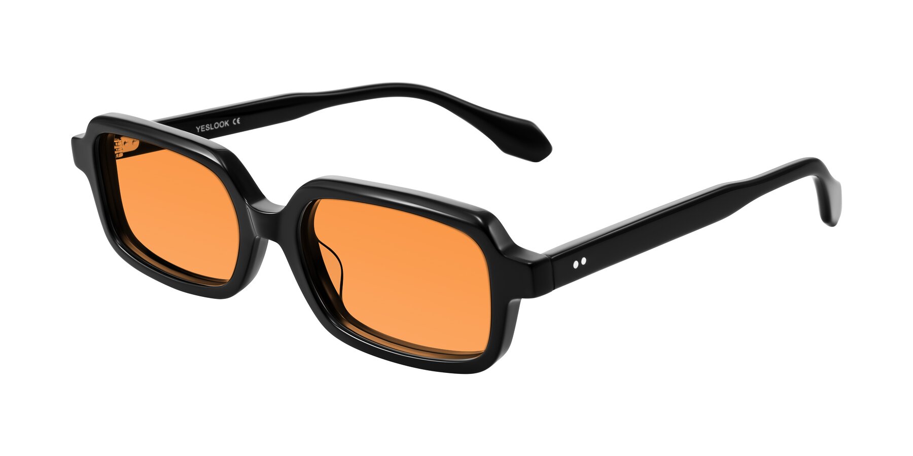Angle of Perkis in Black with Orange Tinted Lenses