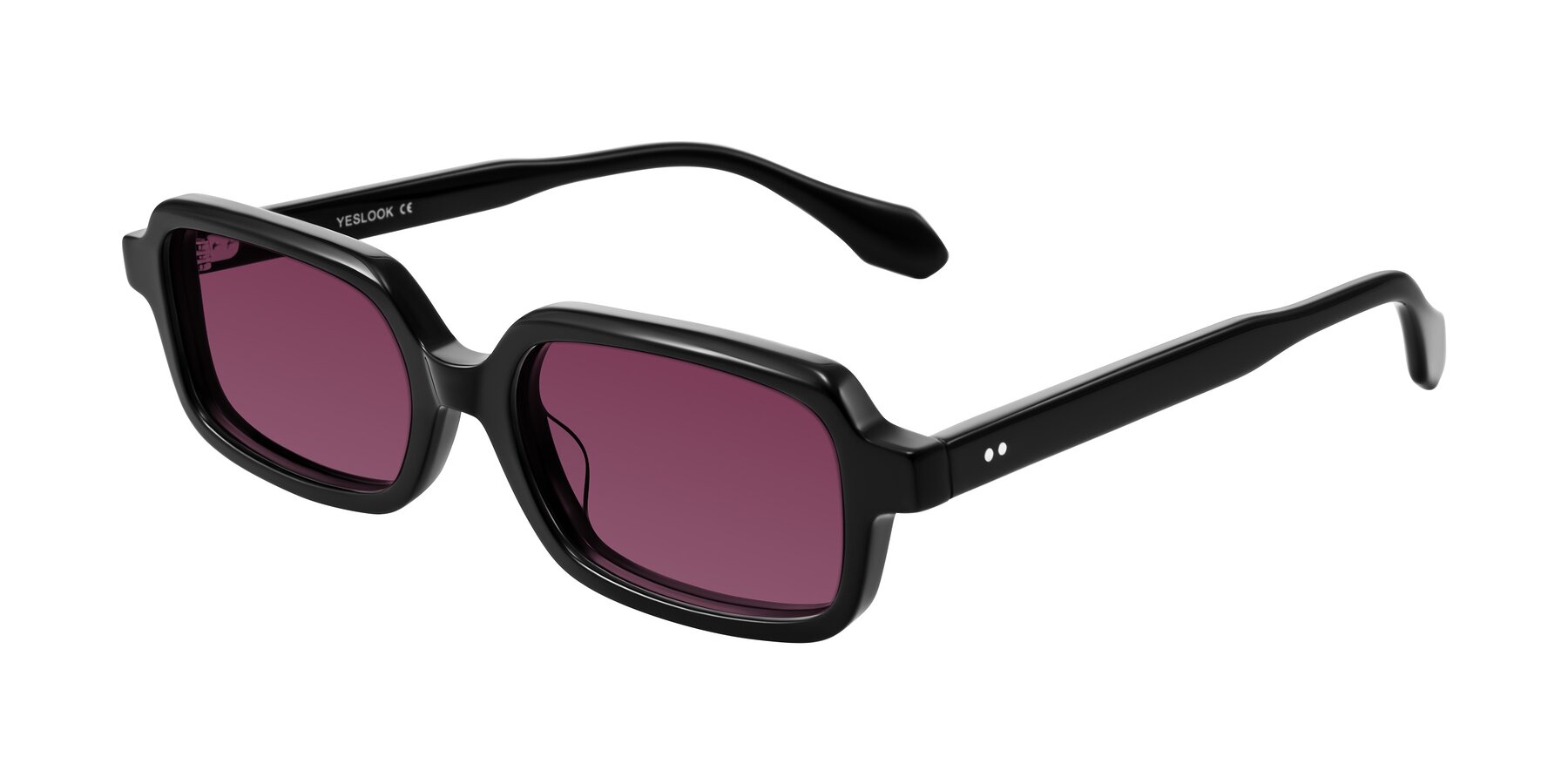 Angle of Perkis in Black with Wine Tinted Lenses