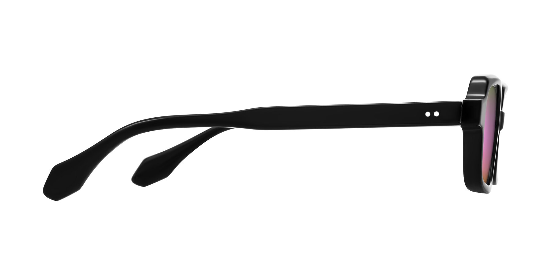 Side of Perkis in Black with Pink Mirrored Lenses