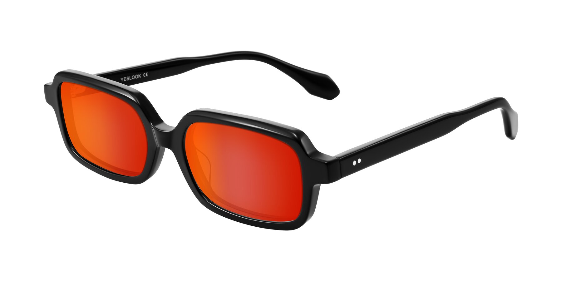Angle of Perkis in Black with Red Gold Mirrored Lenses